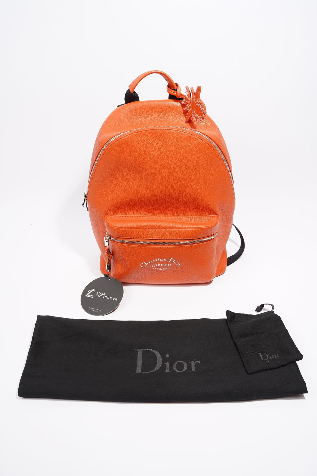 Christian Dior Atelier Backpack Orange Leather