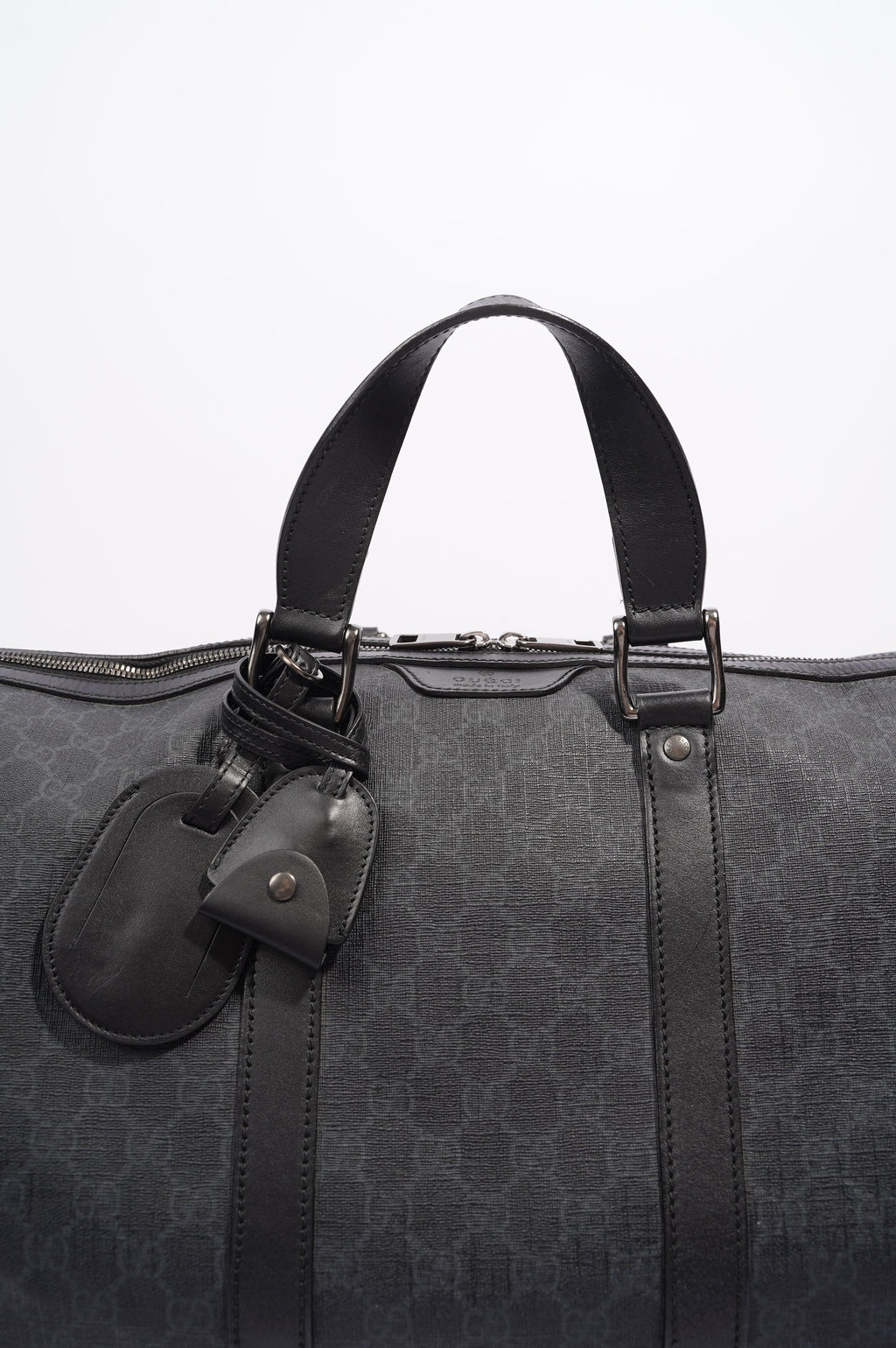 Gucci Mens GG Duffle Bag Grey Canvas