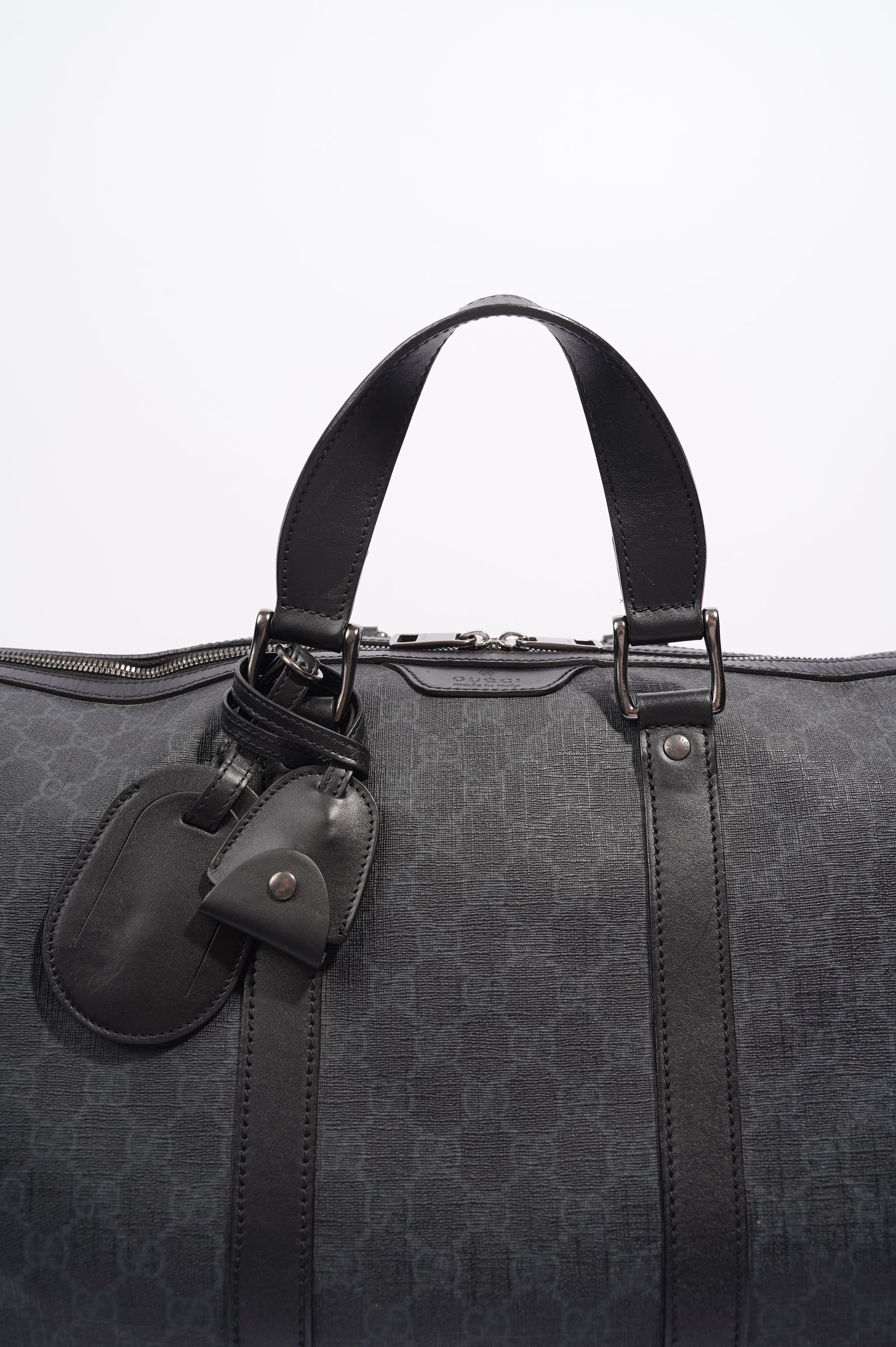Gucci Mens GG Duffle Bag Grey Canvas