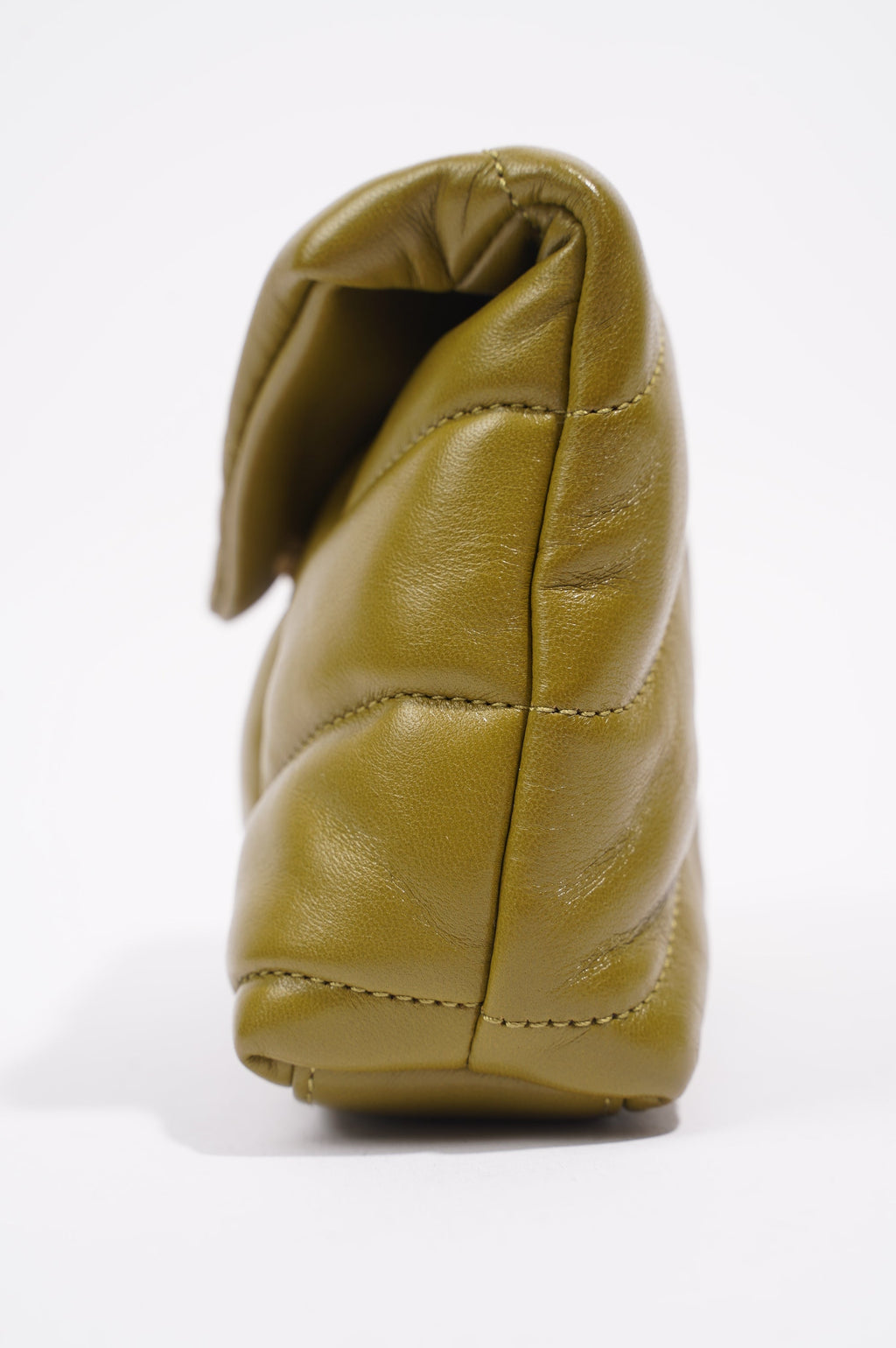 Saint Laurent Womens Puffer Pouch Olive