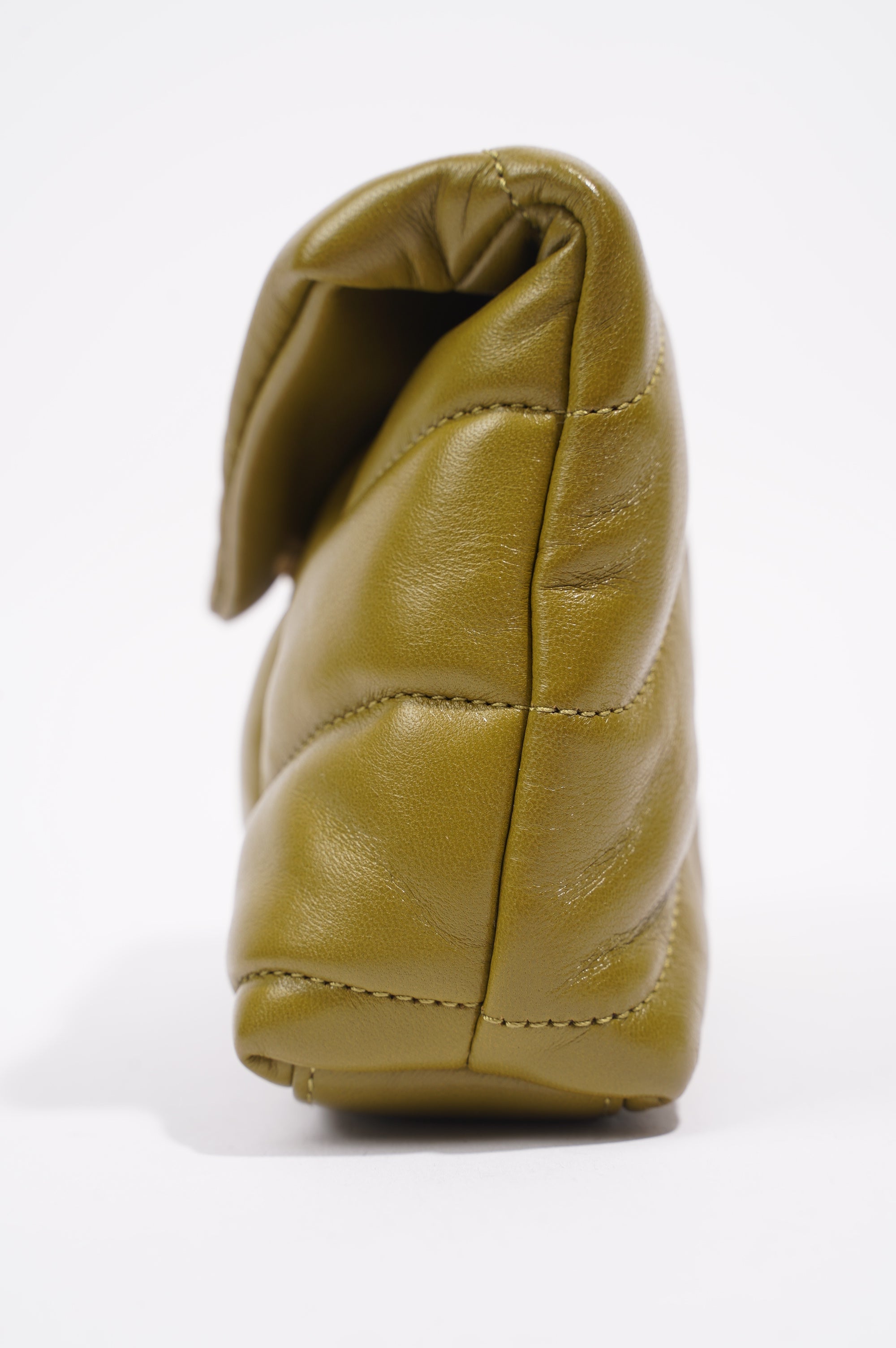 Saint Laurent Womens Puffer Pouch Olive
