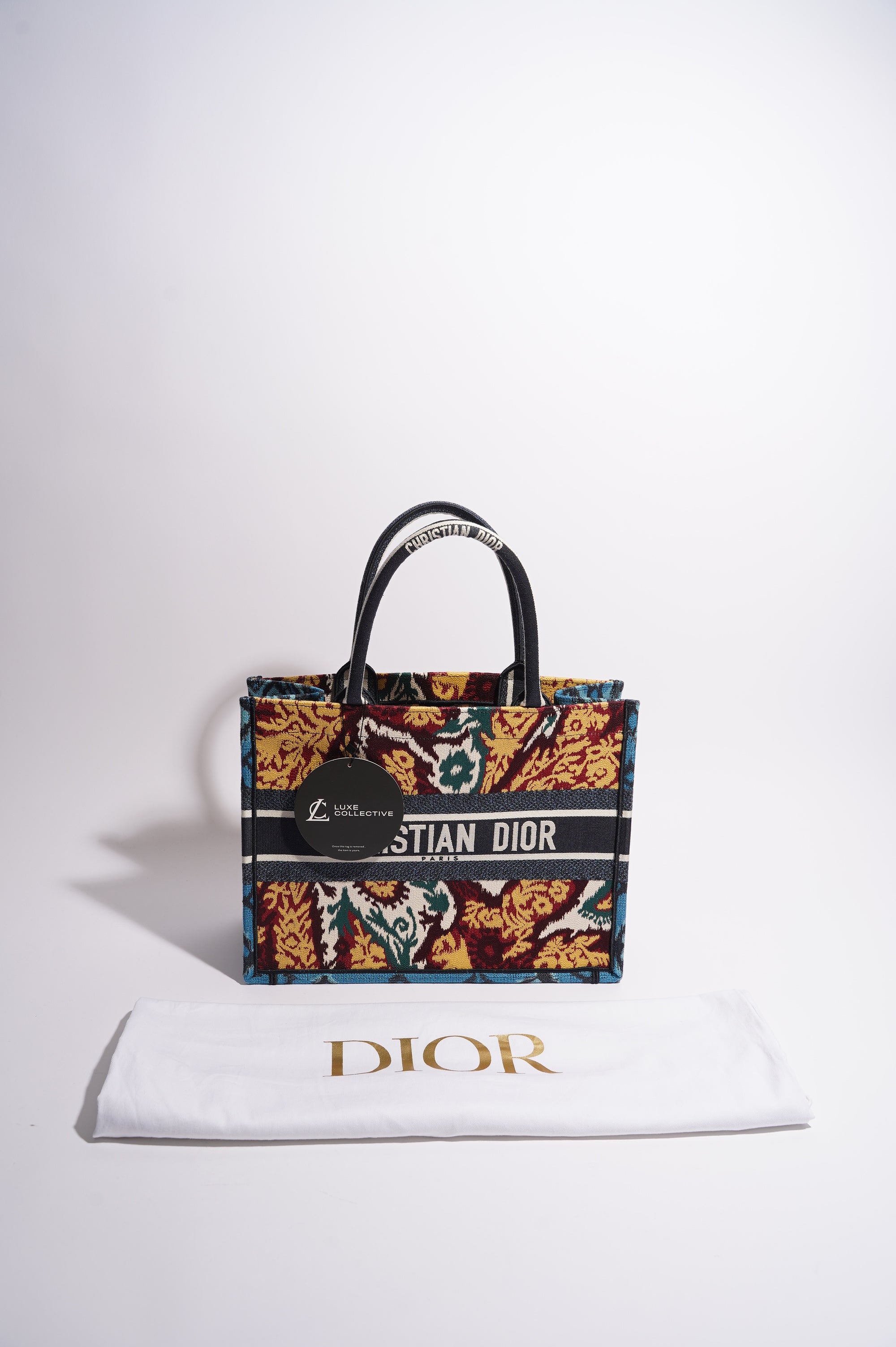Christian Dior Womens Book Tote Blue / Multi Medium