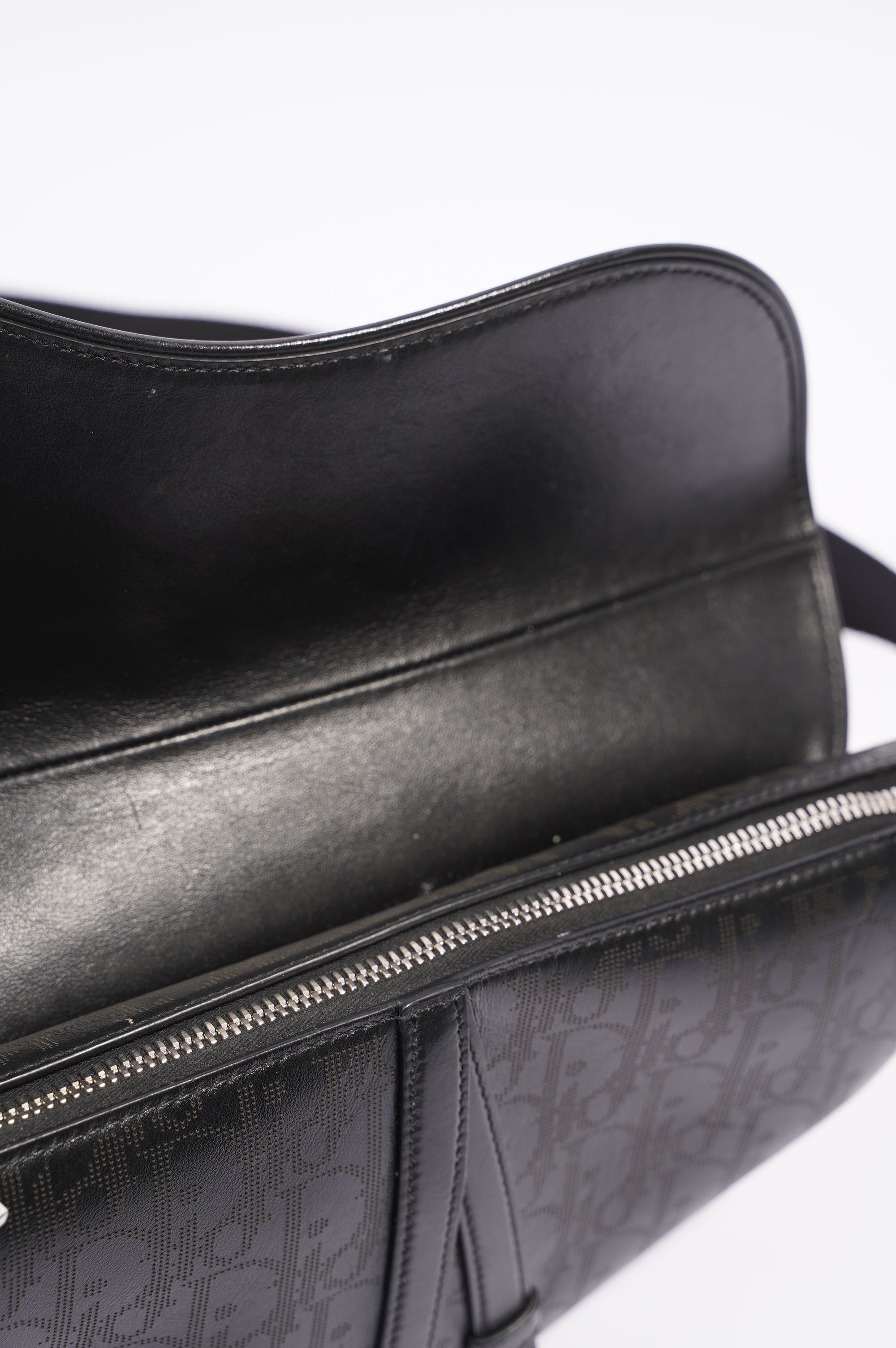 Christian Dior Mens Saddle Bag Black Leather