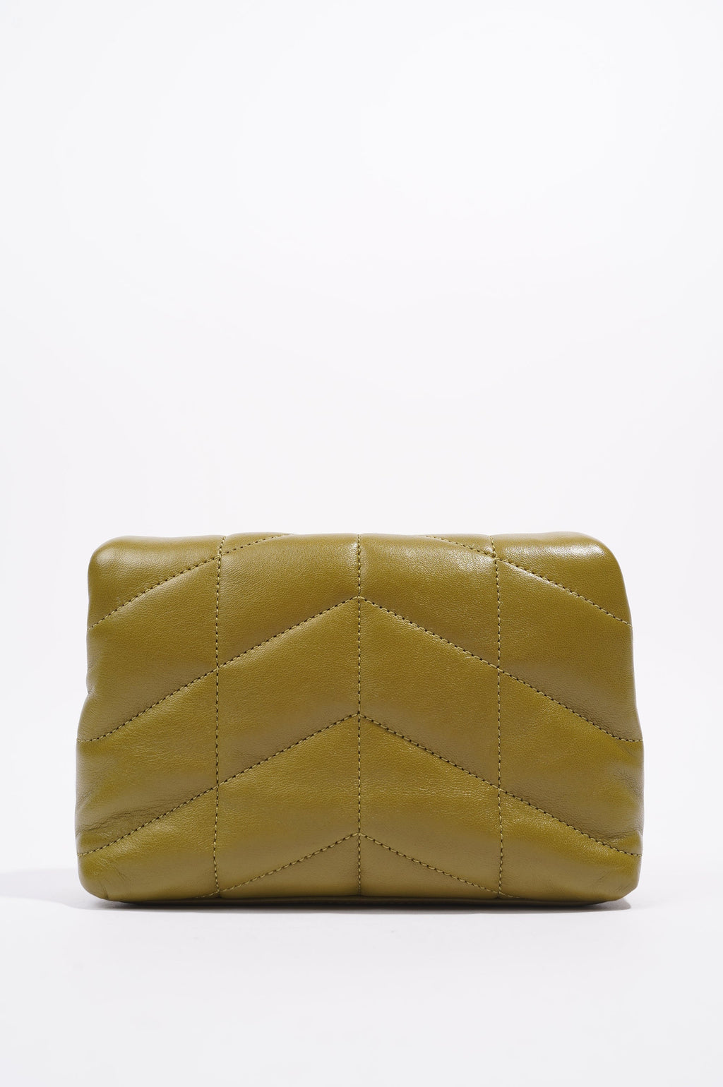Saint Laurent Womens Puffer Pouch Olive