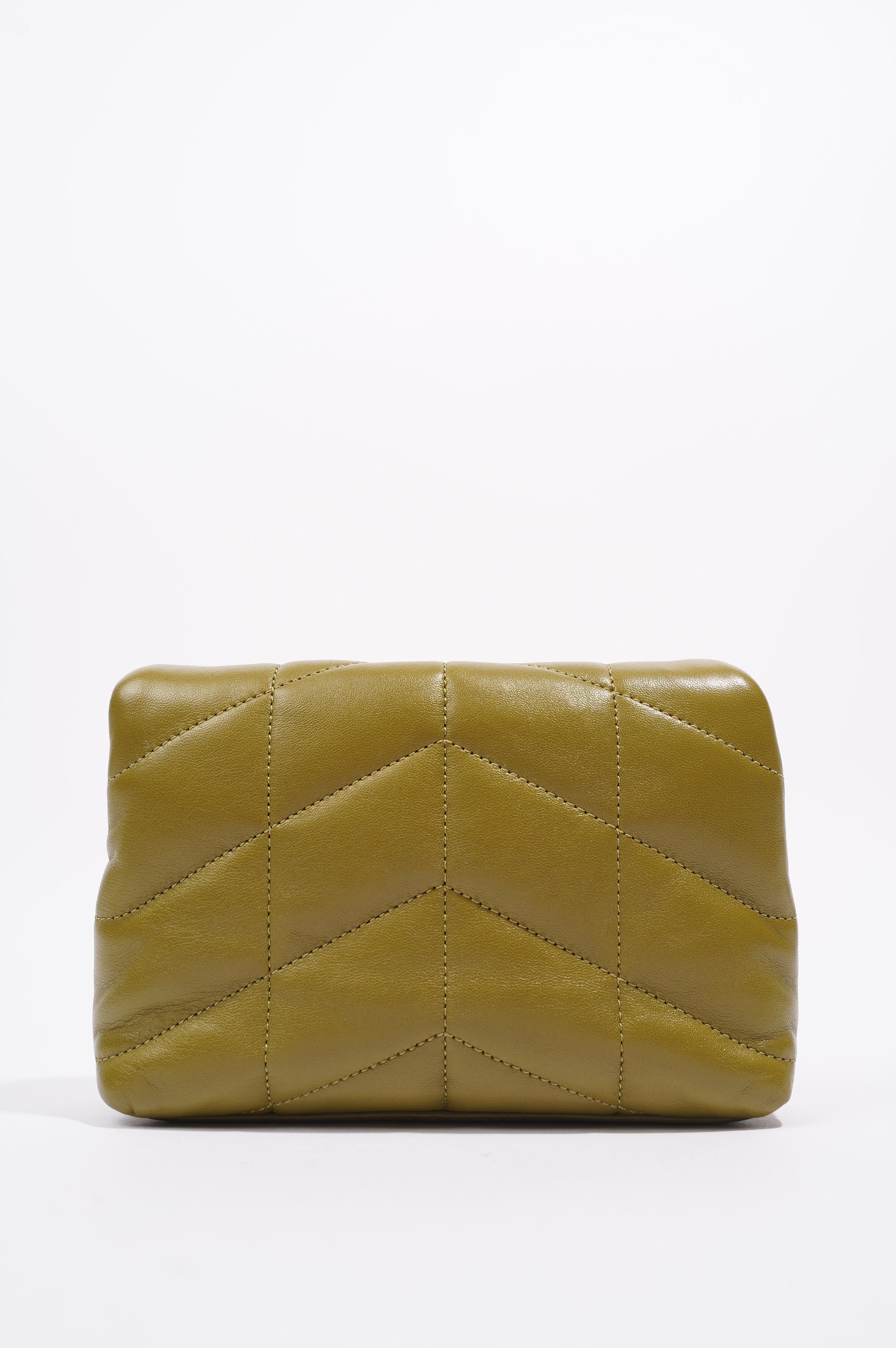 Saint Laurent Womens Puffer Pouch Olive