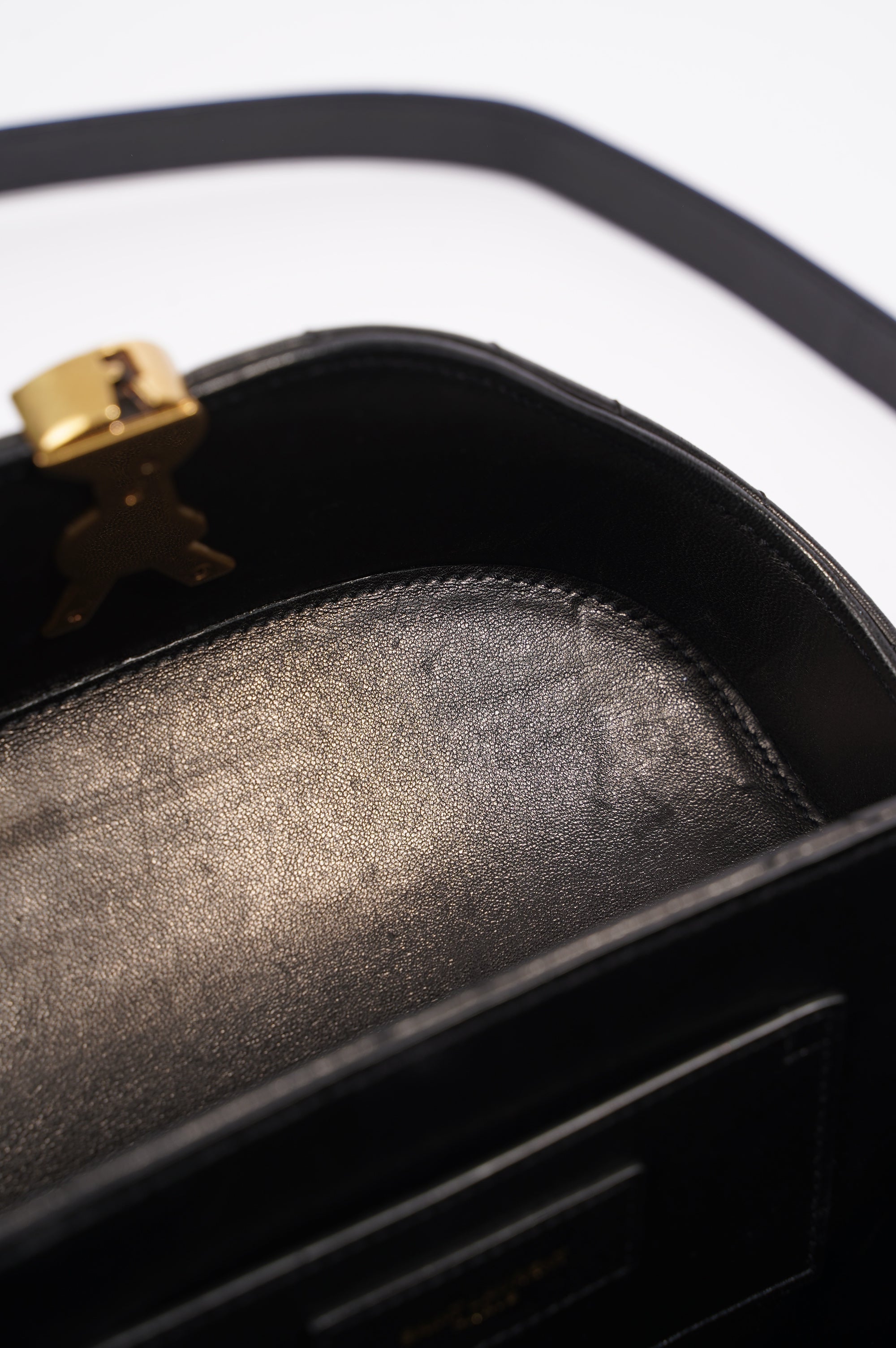 Saint Laurent Womens June Quilted Box Bag Black Leather