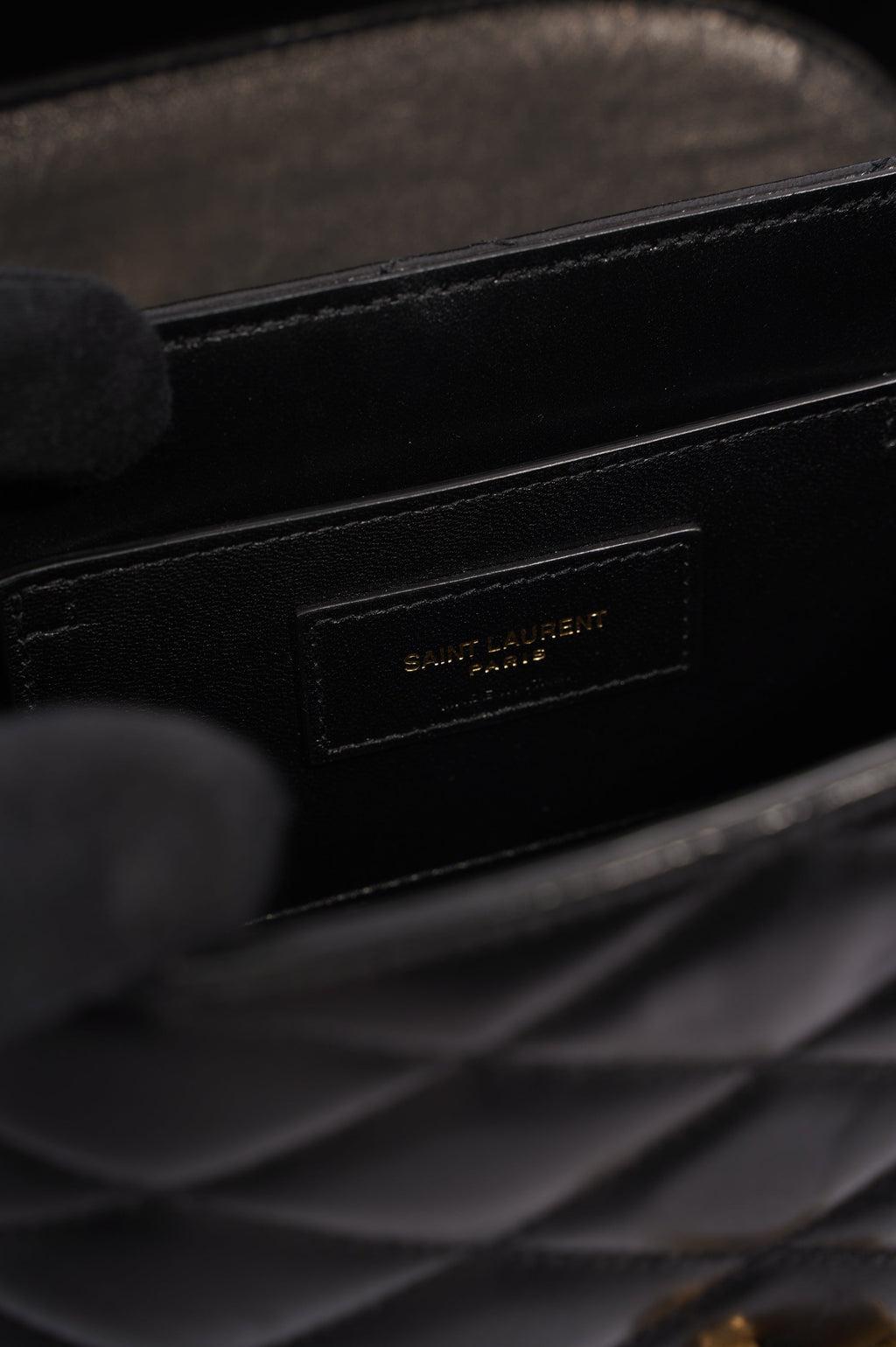 Saint Laurent Womens June Quilted Box Bag Black Leather