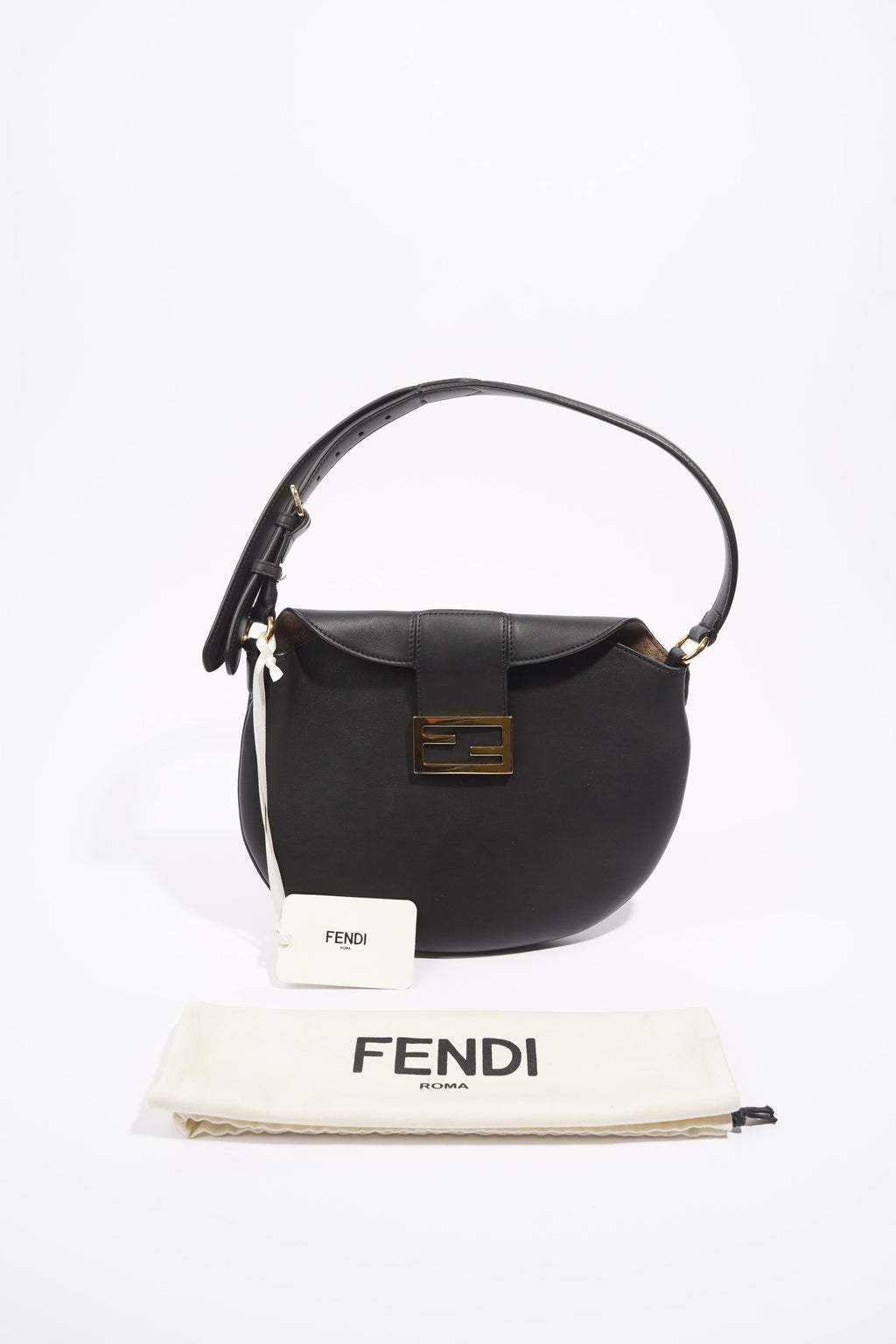 Fendi Womens Croissant Bag Black