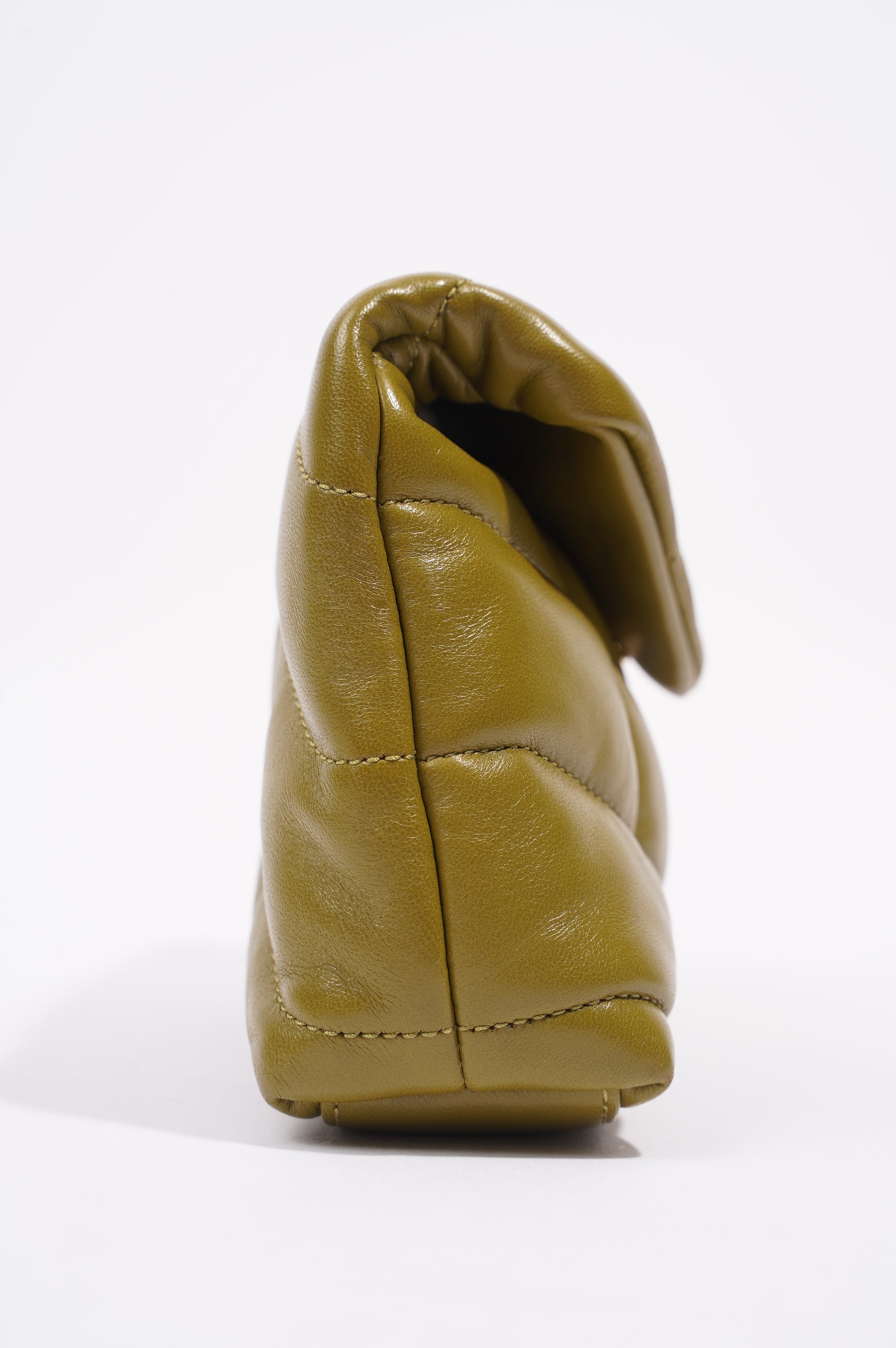 Saint Laurent Womens Puffer Pouch Olive
