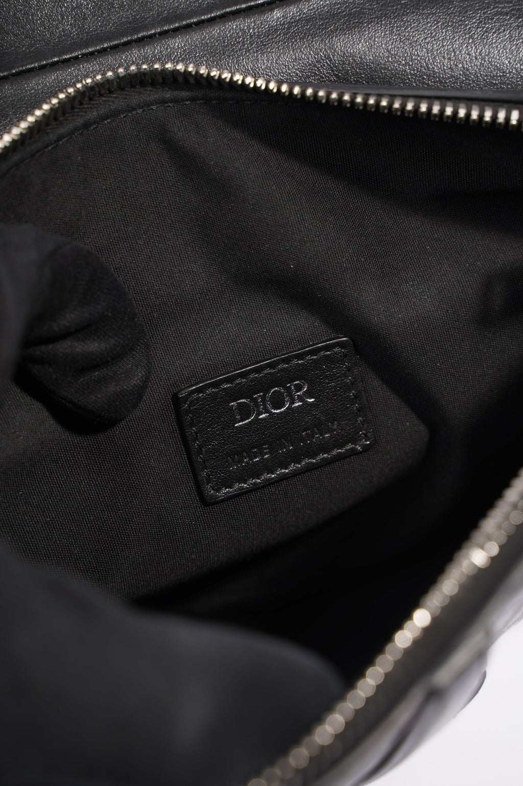 Christian Dior Mens Saddle Bag Black Leather