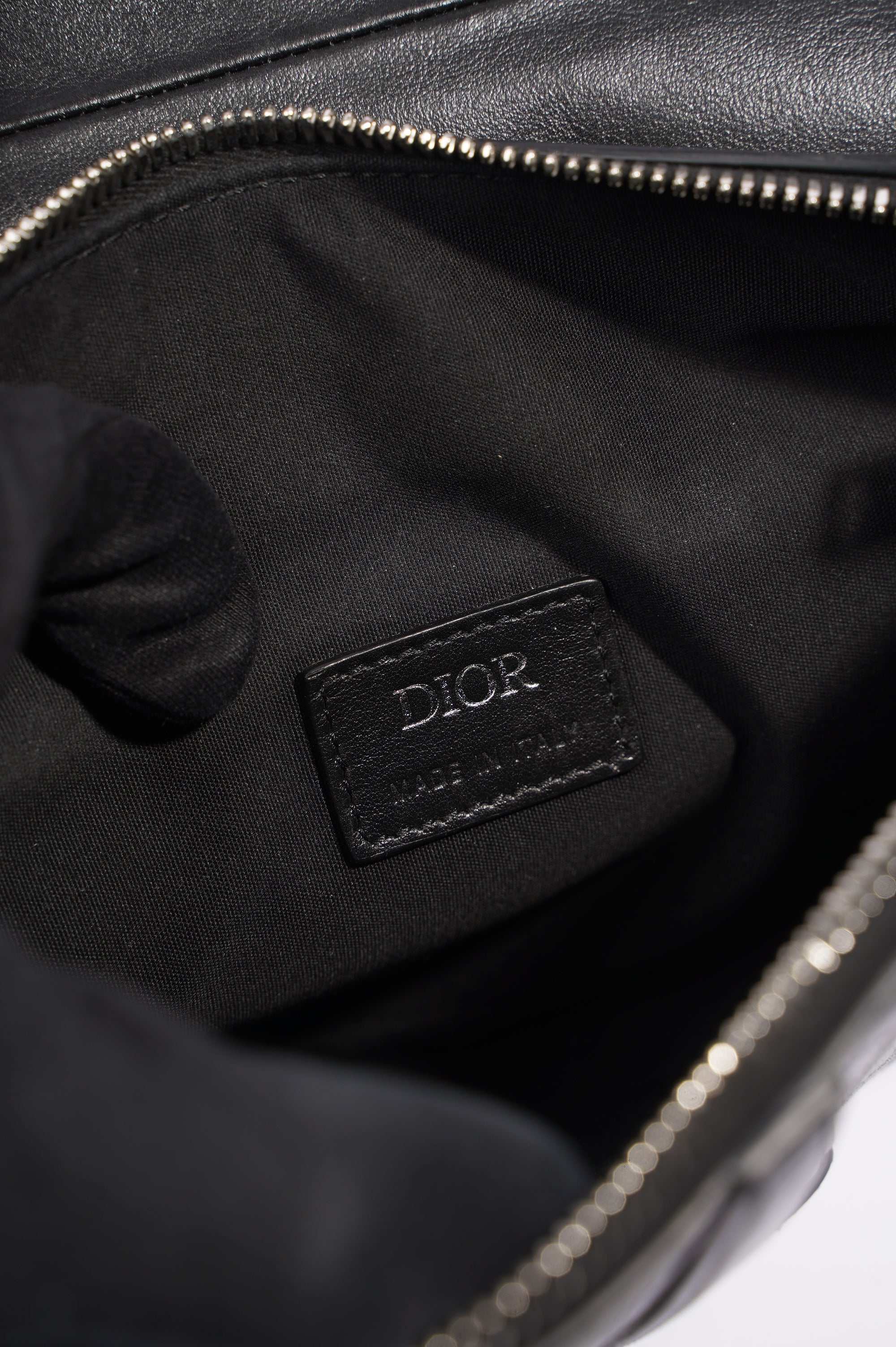 Christian Dior Mens Saddle Bag Black Leather