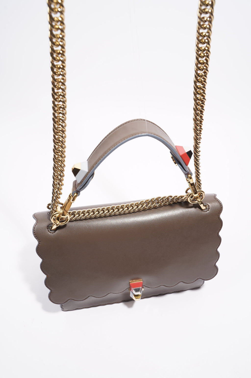 Fendi Fendi Kan Bag Grey Leather Medium