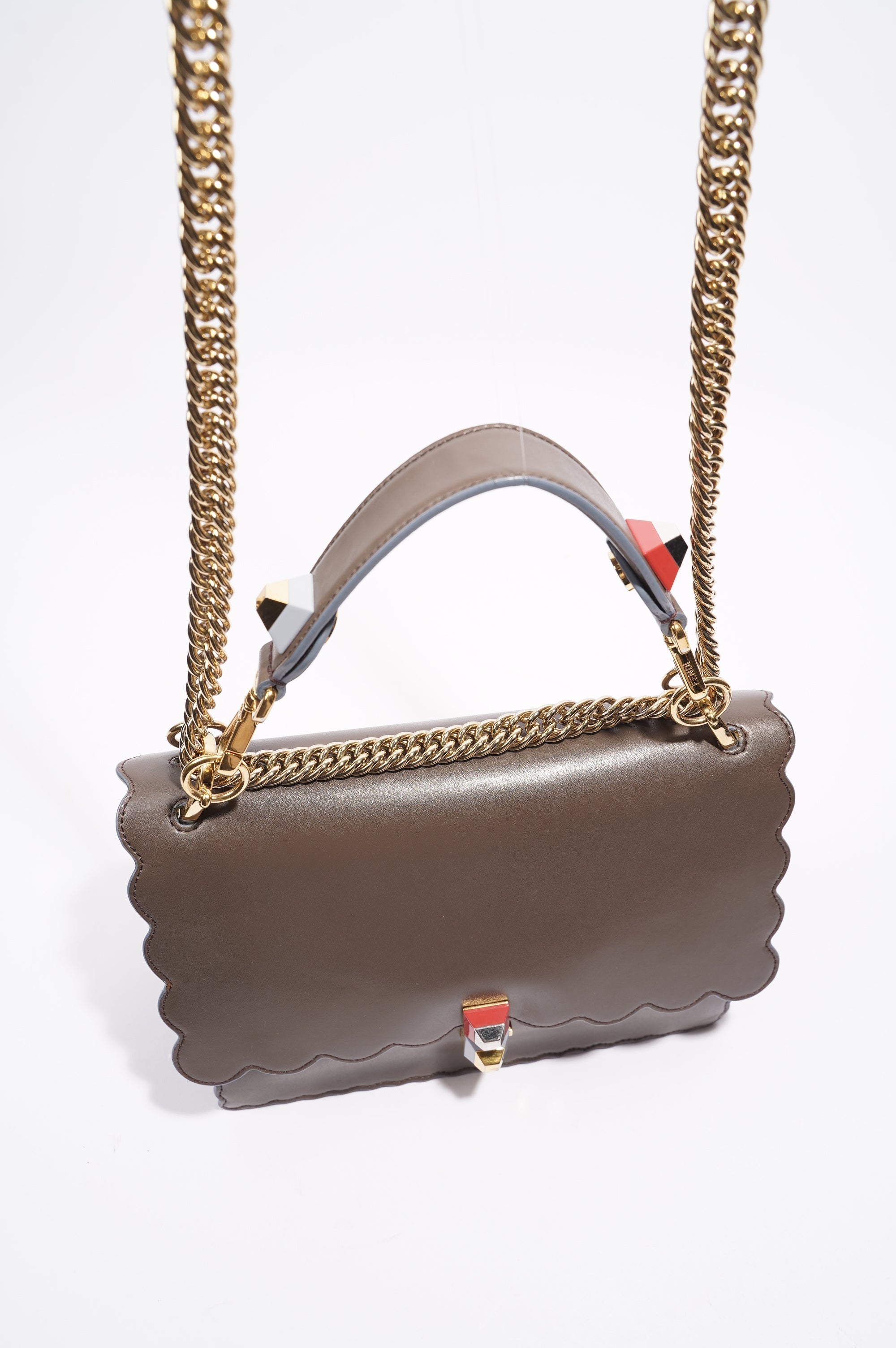 Fendi Fendi Kan Bag Grey Leather Medium