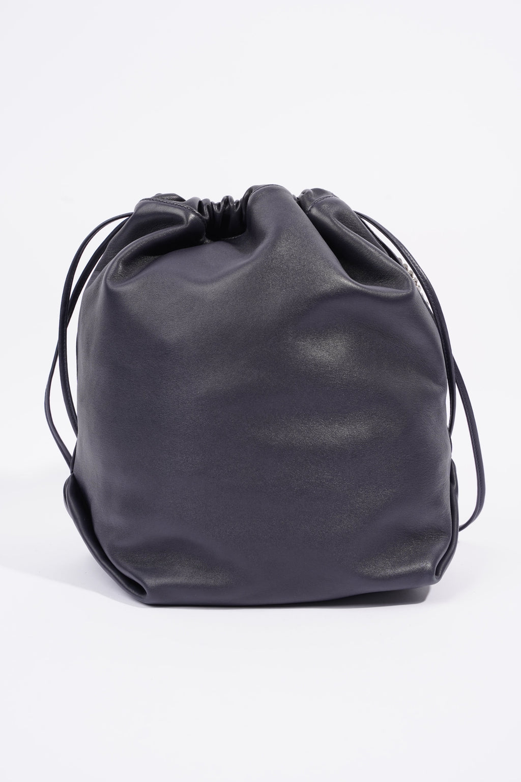 Saint Laurent Womens Teddy Bucket Bag Navy Leather