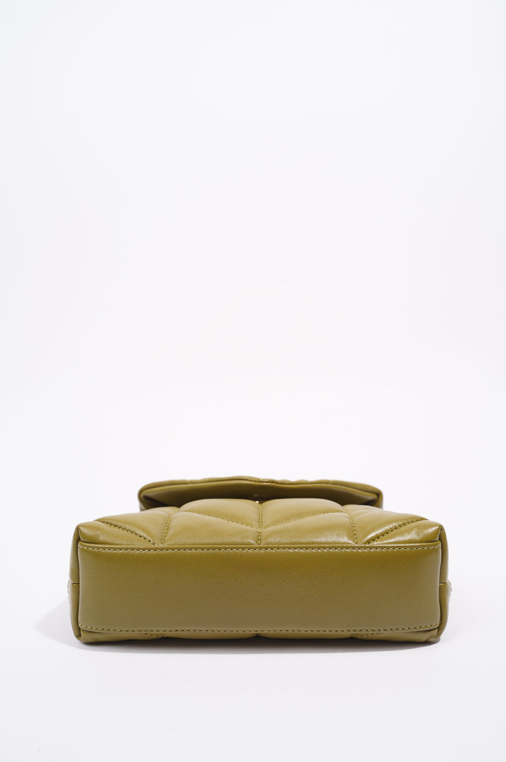Saint Laurent Womens Puffer Pouch Olive