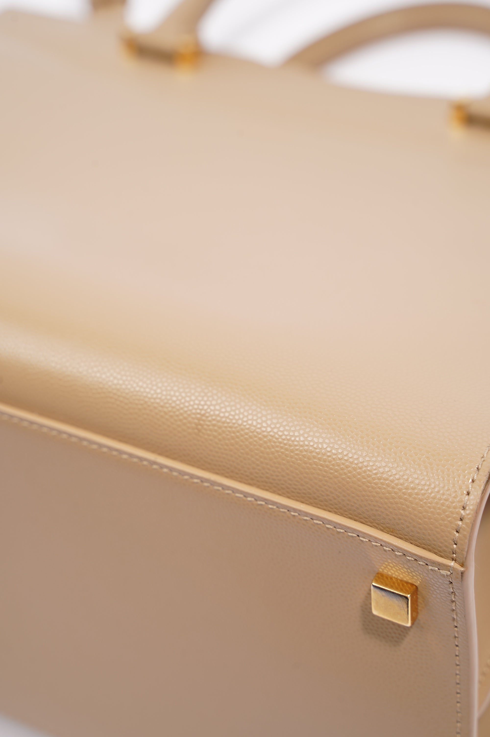 Saint Laurent Womens Uptown Tote Beige Small