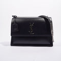 Saint Laurent Womens Sunset Chain Bag Navy / Silver Large