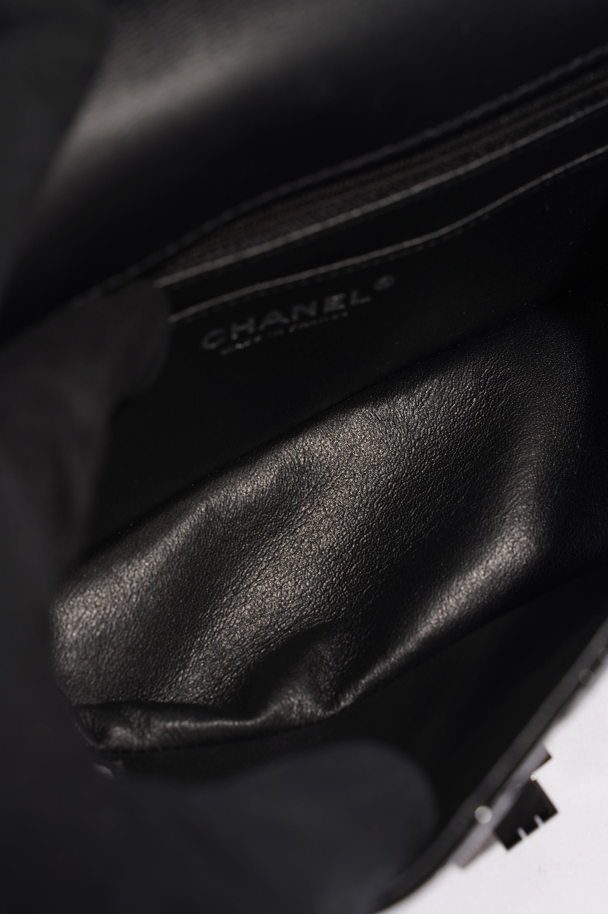 Chanel Womens Reissue 2.55 So Black Patent