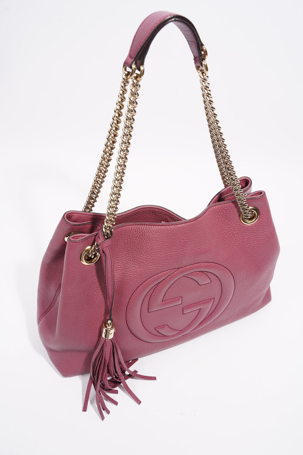 Gucci Womens Soho Shopper Tote Pink Leather