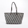 Fendi Womens Zucca Tote Bag Black / White