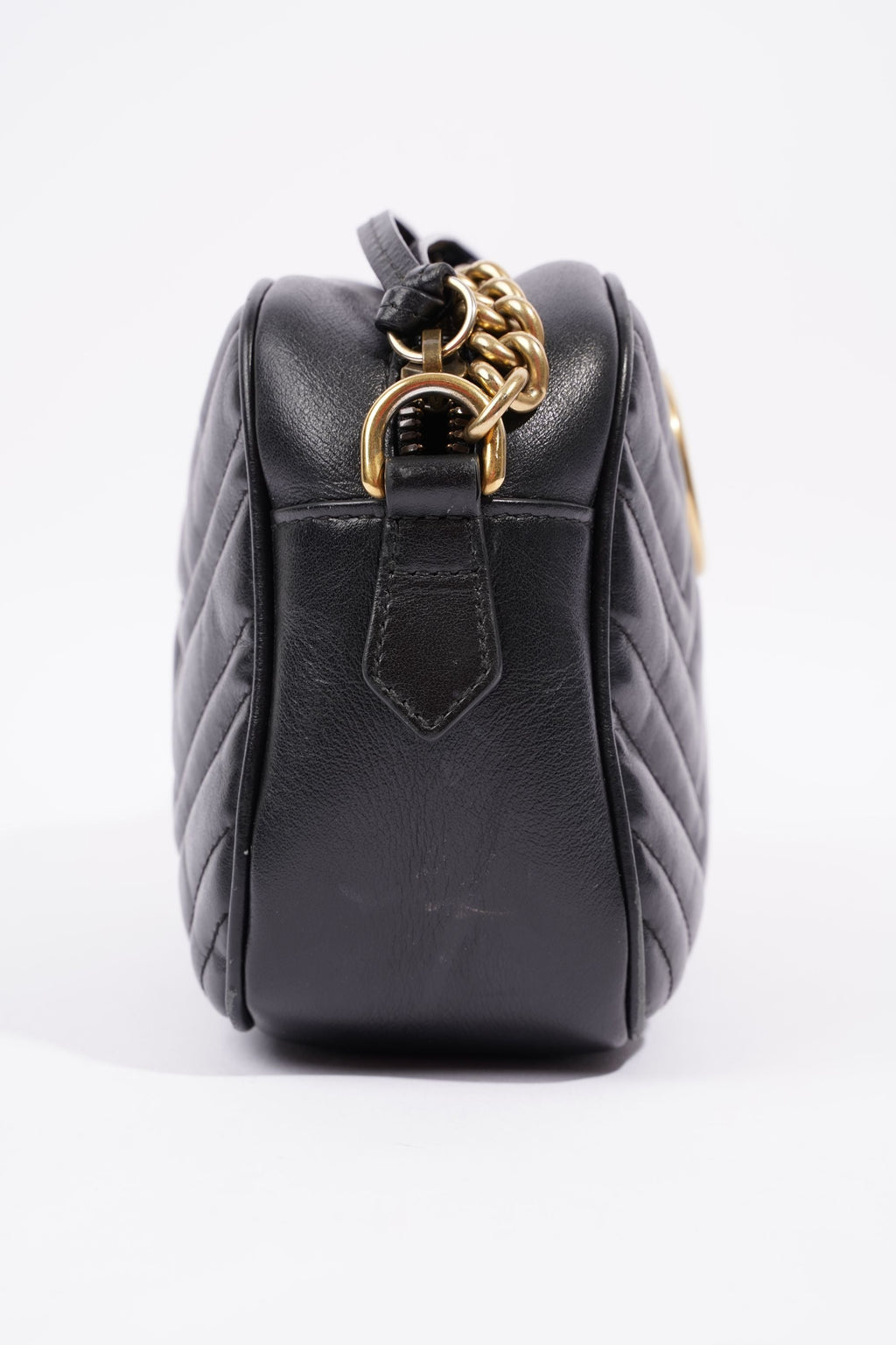 Gucci Womens Marmont GG Bag Black Leather Small