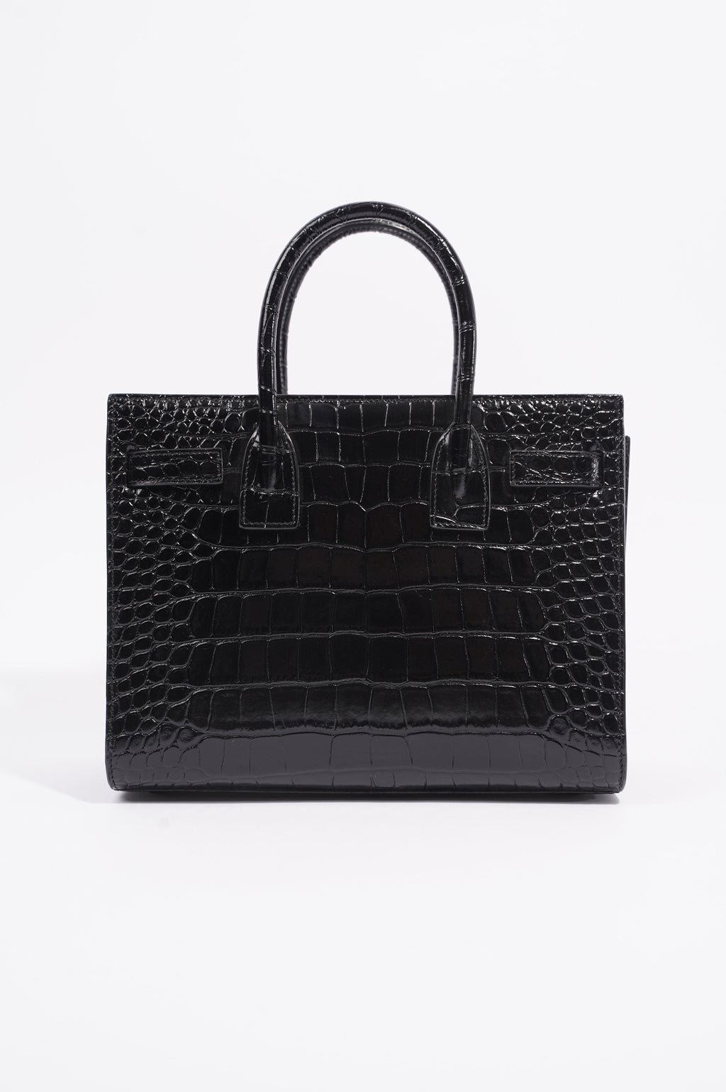 Saint Laurent Womens Sac De Jour Black Croc Baby