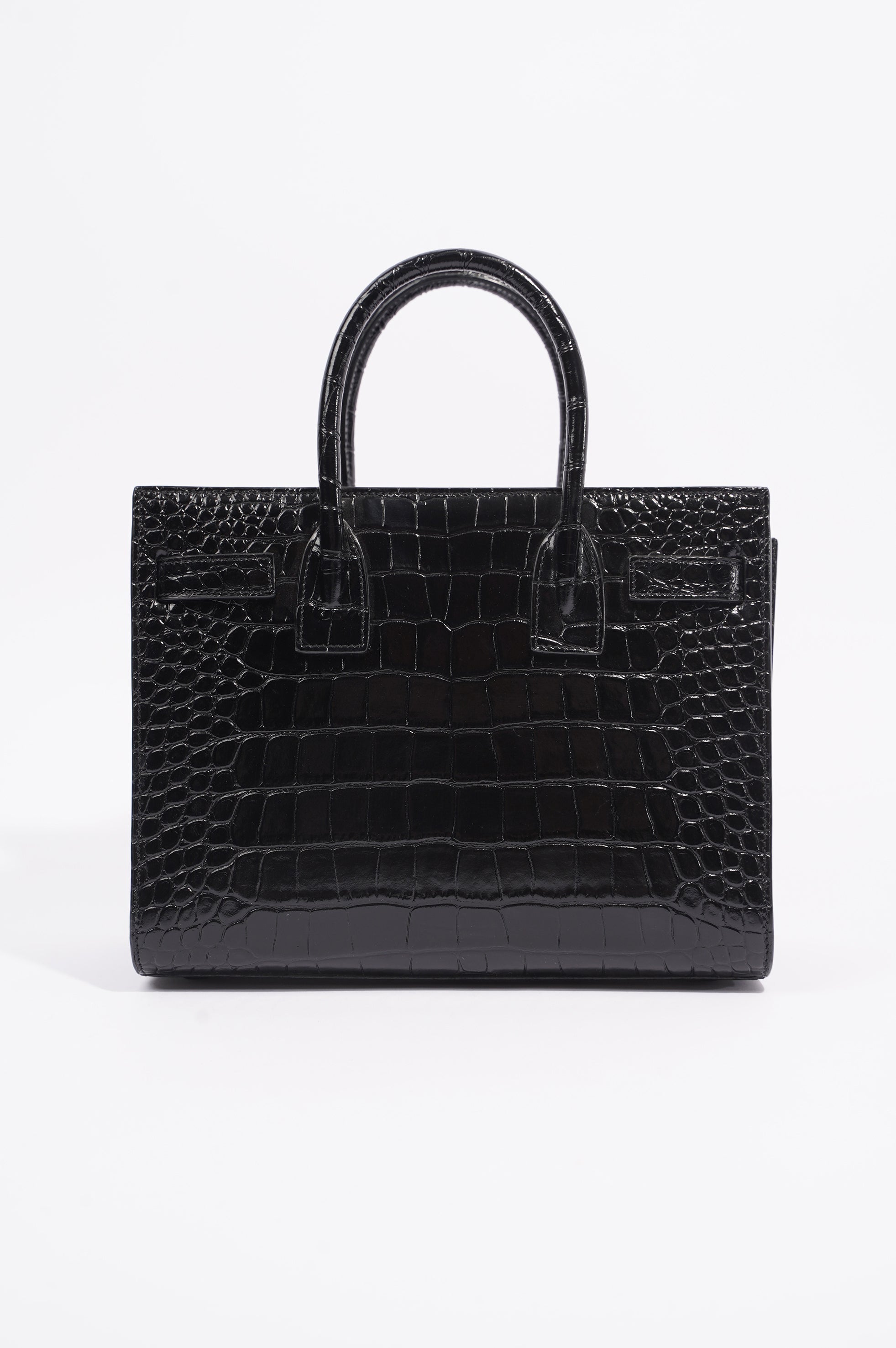 Saint Laurent Womens Sac De Jour Black Croc Baby