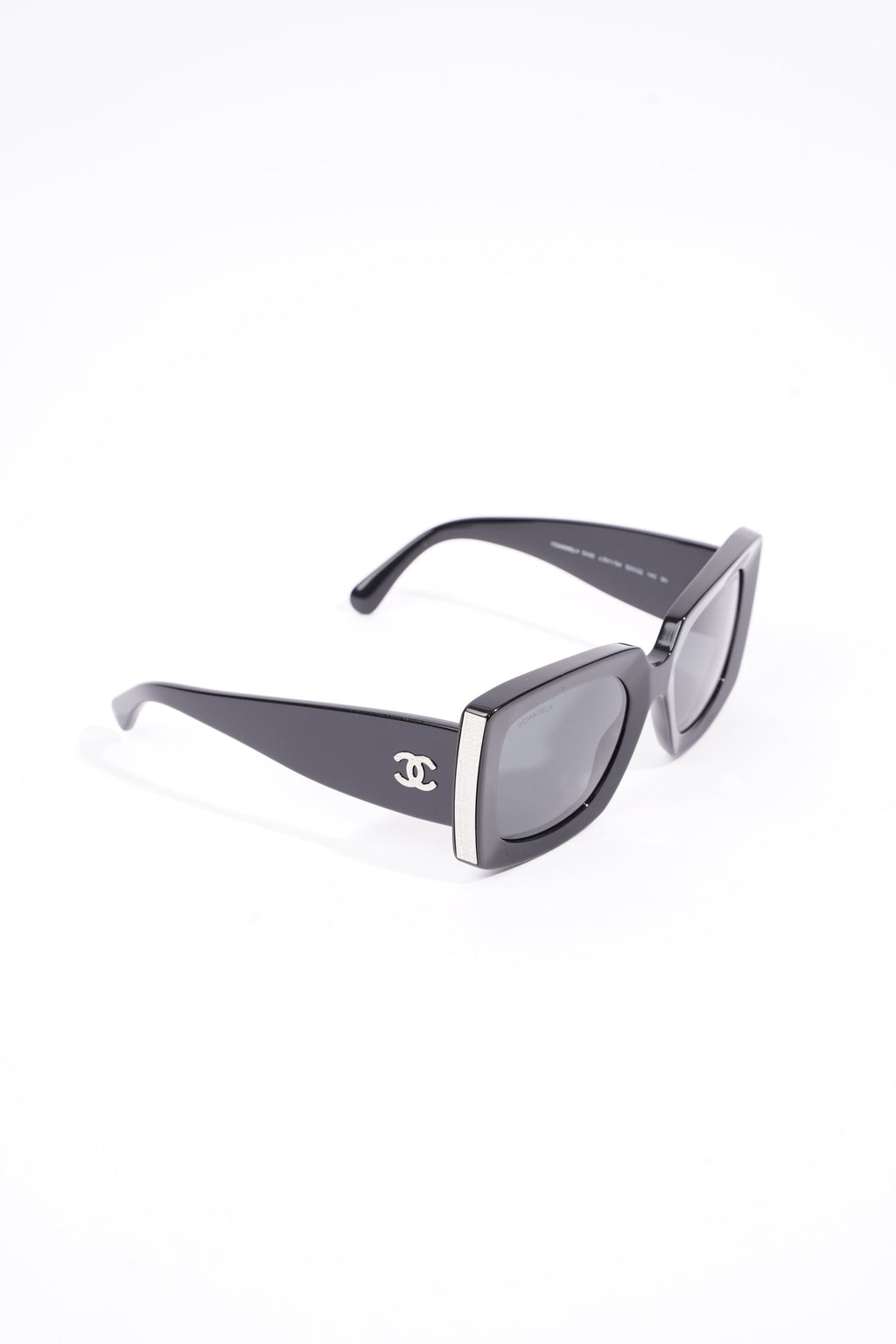 Chanel Womens Square Oversize Sunglasses Black Acetate 140