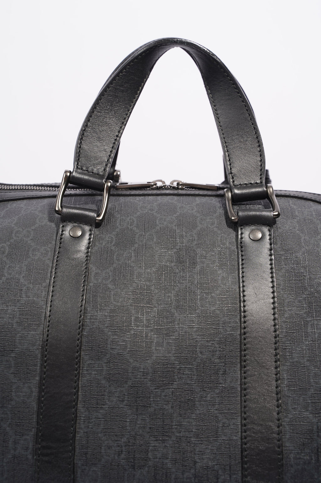 Gucci Mens GG Duffle Bag Grey Canvas
