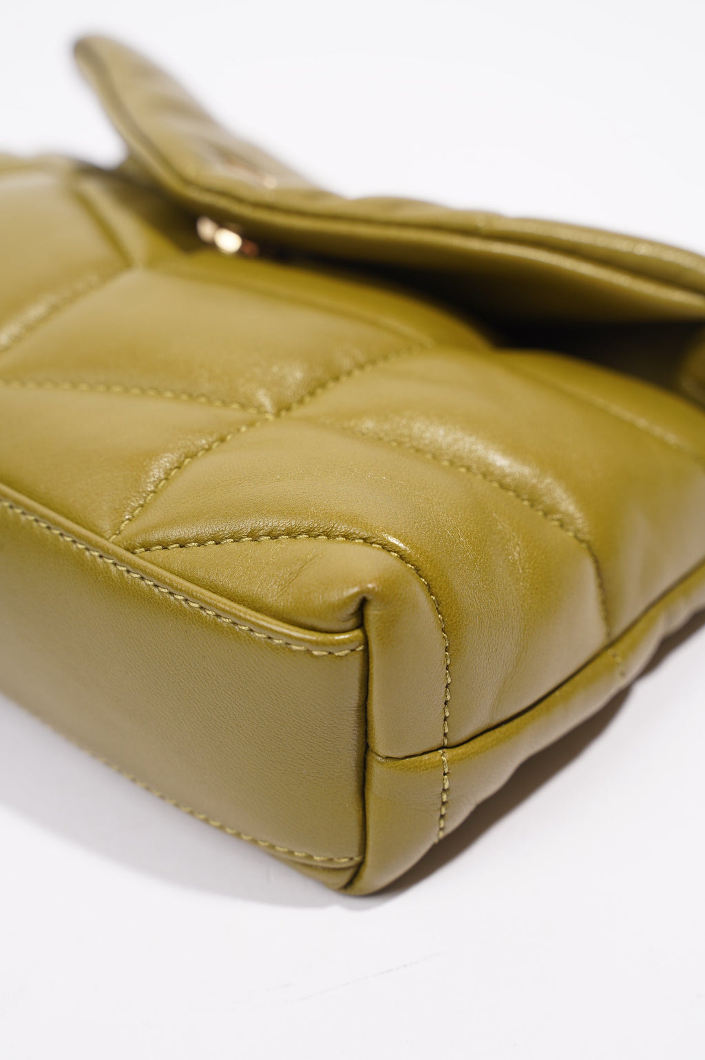 Saint Laurent Womens Puffer Pouch Olive