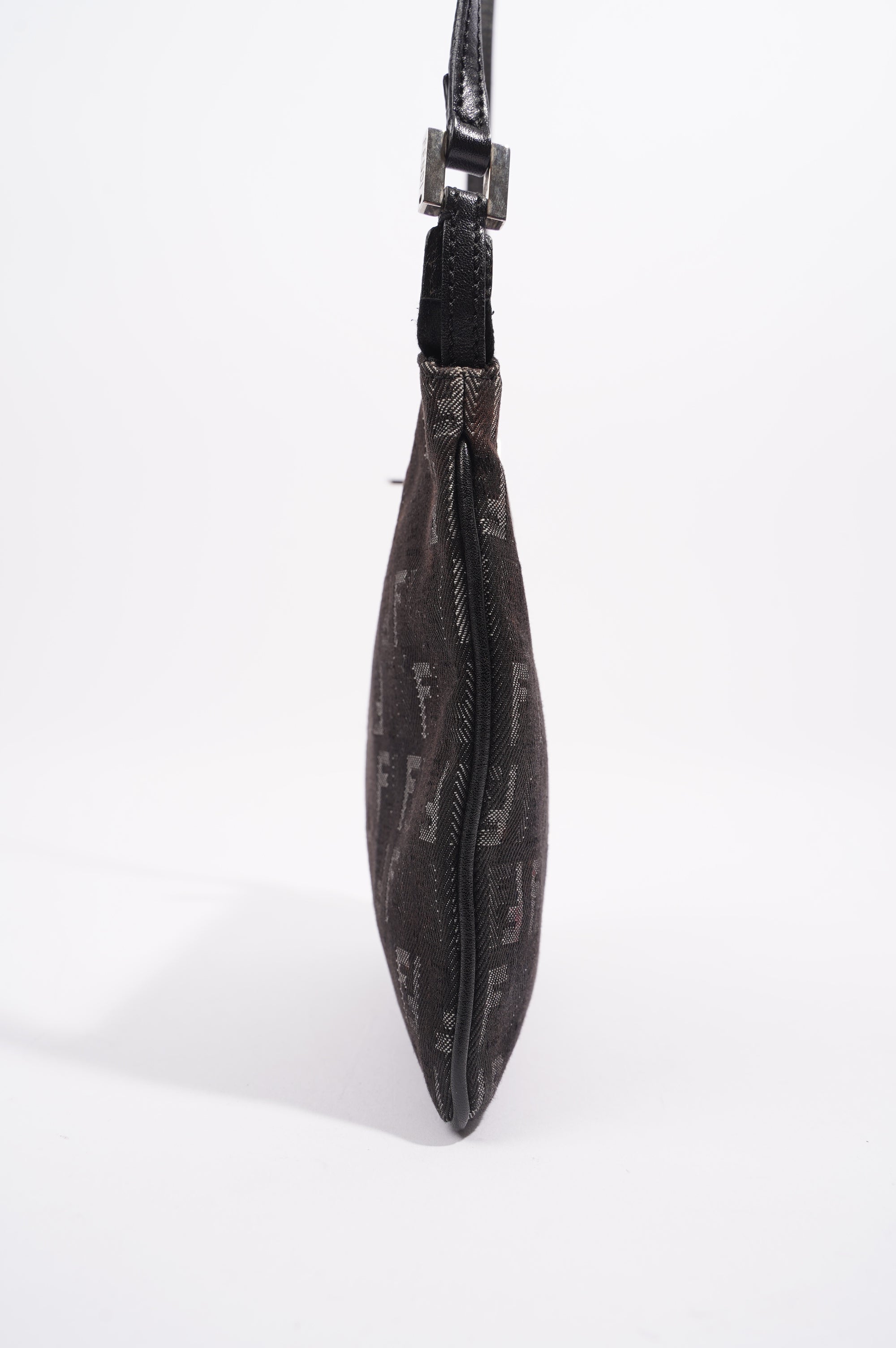 Fendi Womens Zucchino Bag Black Canvas