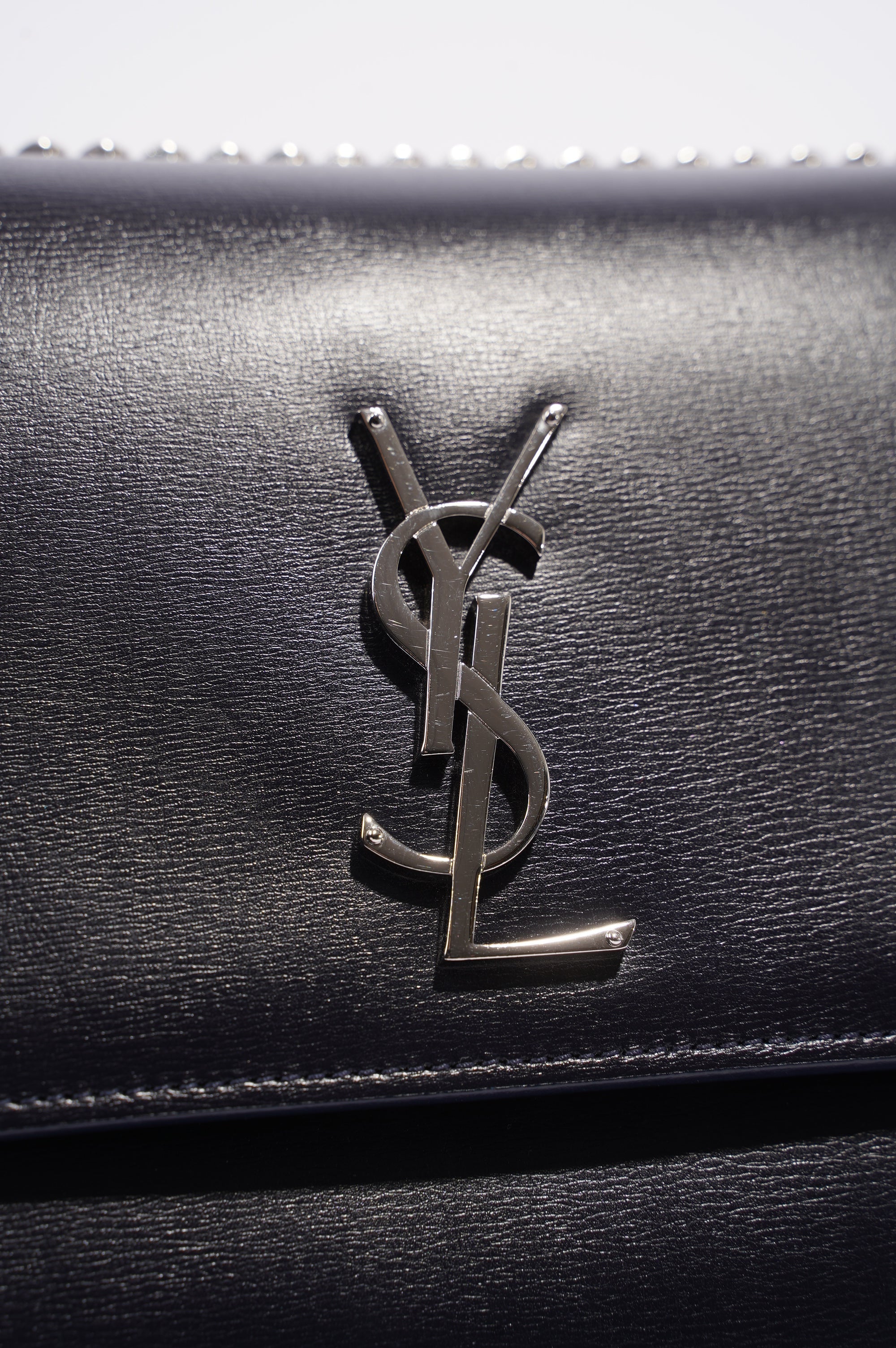 Saint Laurent Womens Sunset Chain Bag Navy / Silver Large