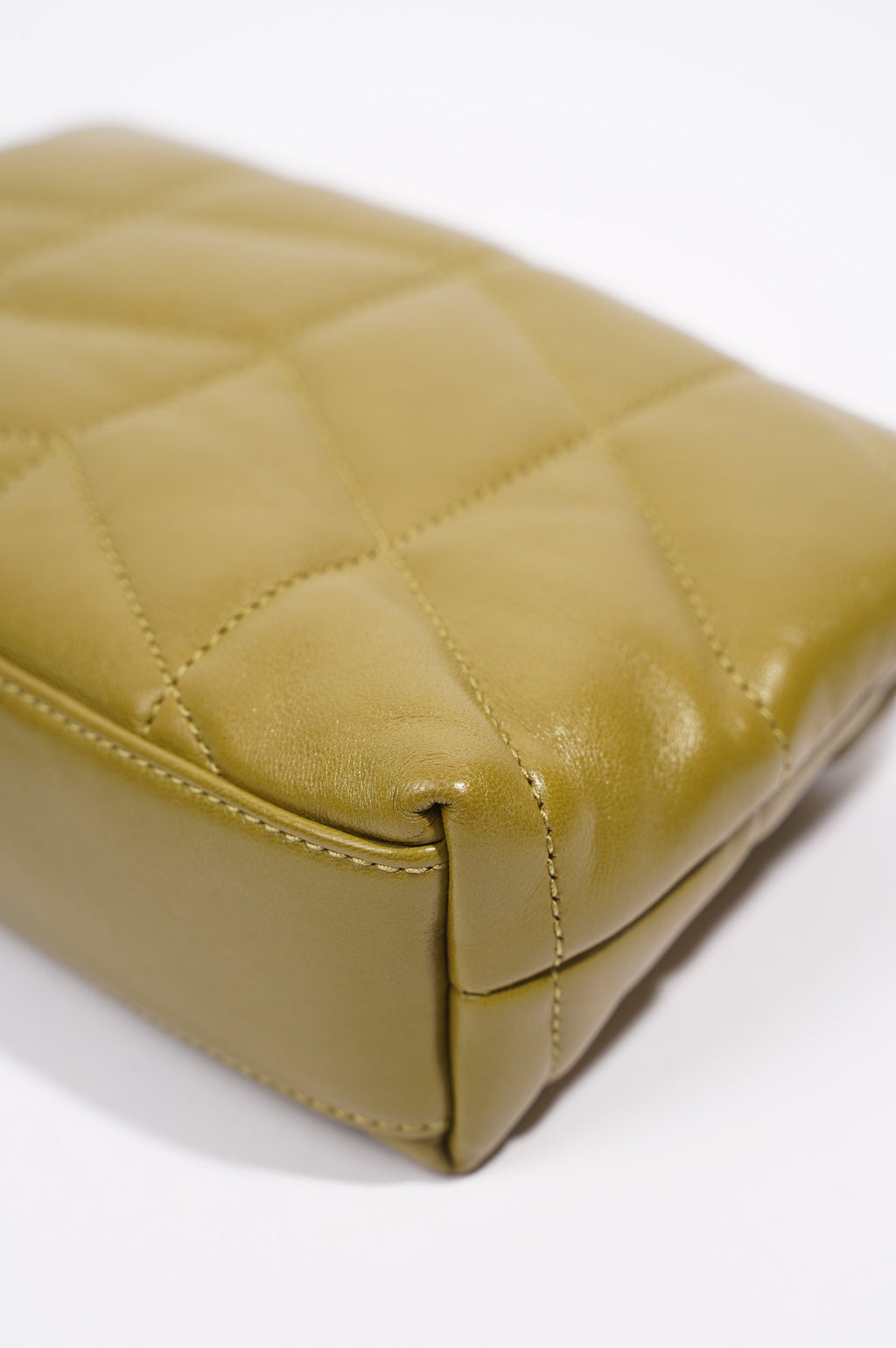Saint Laurent Womens Puffer Pouch Olive