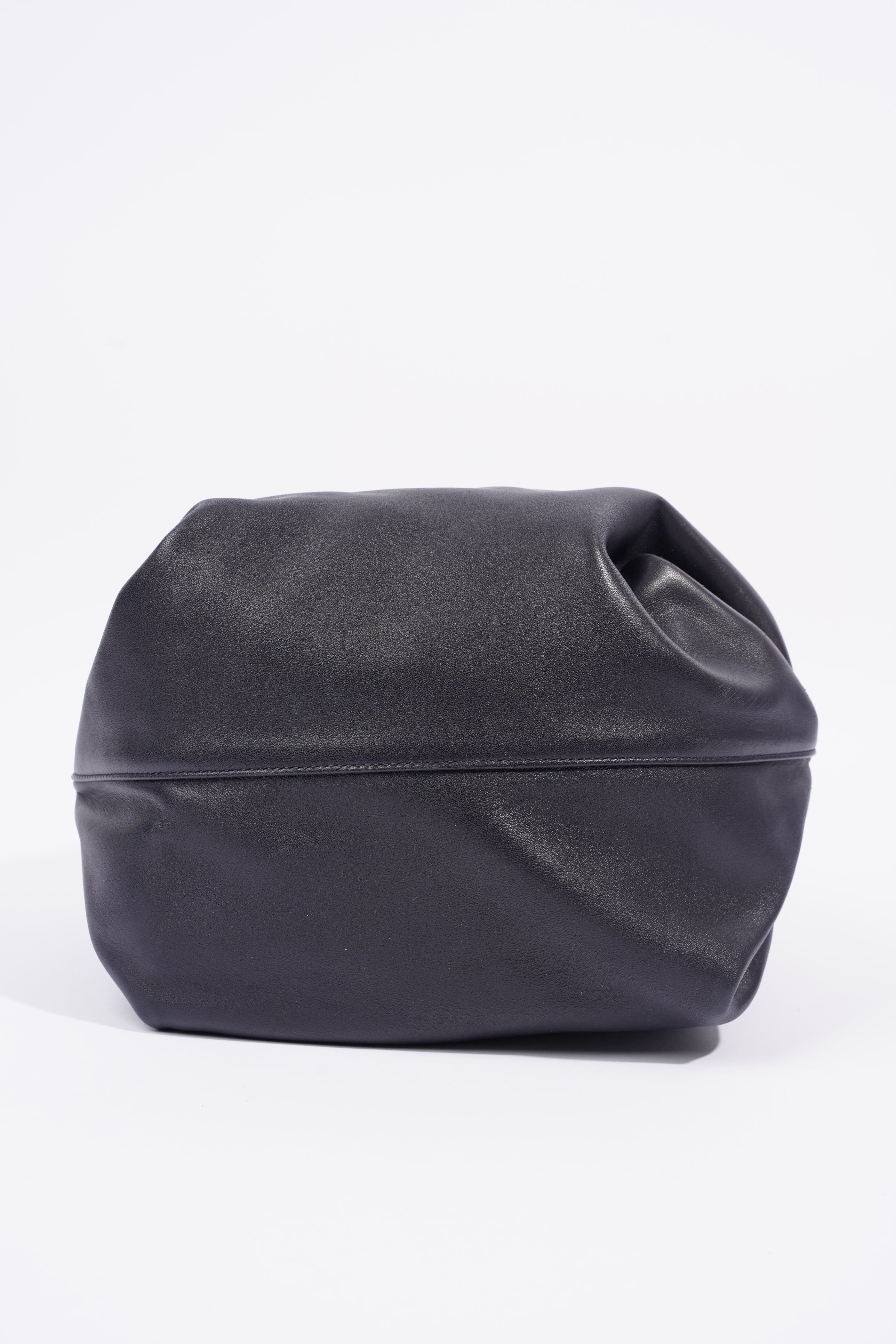 Saint Laurent Womens Teddy Bucket Bag Navy Leather