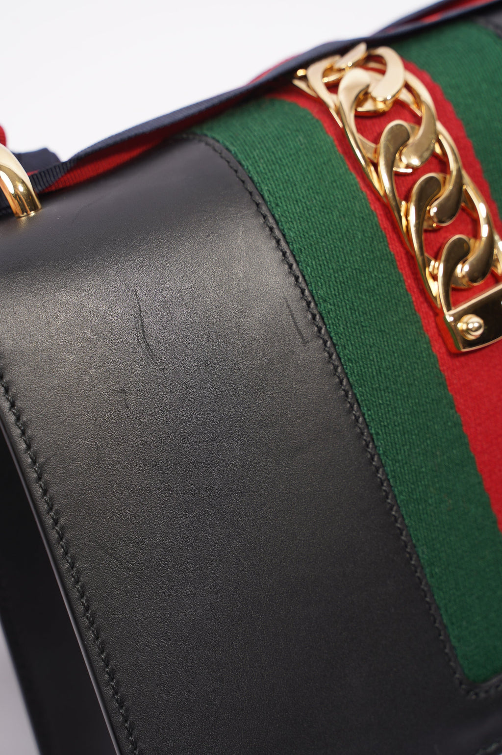 Gucci Womens Sylvie Black / Green / Red Medium
