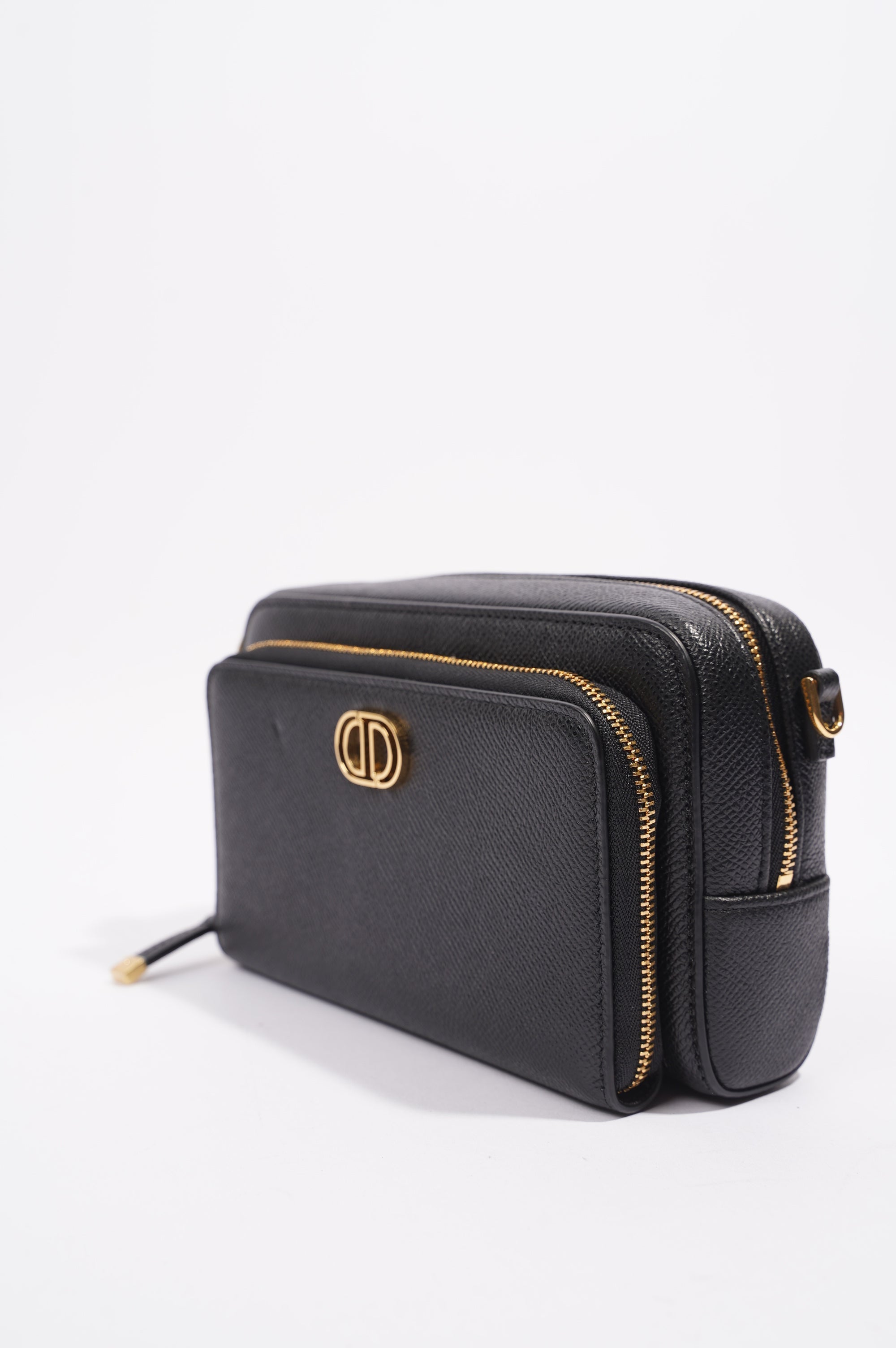 Christian Dior Womens Caro Double Pouch Black