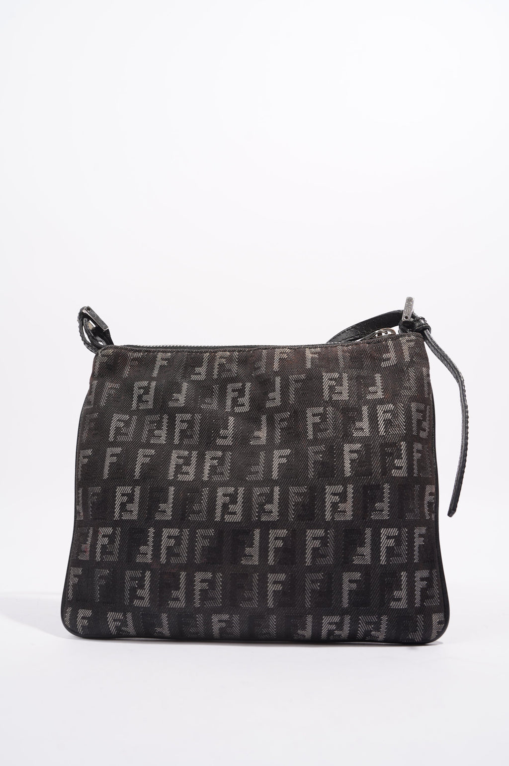Fendi Womens Zucchino Bag Black Canvas