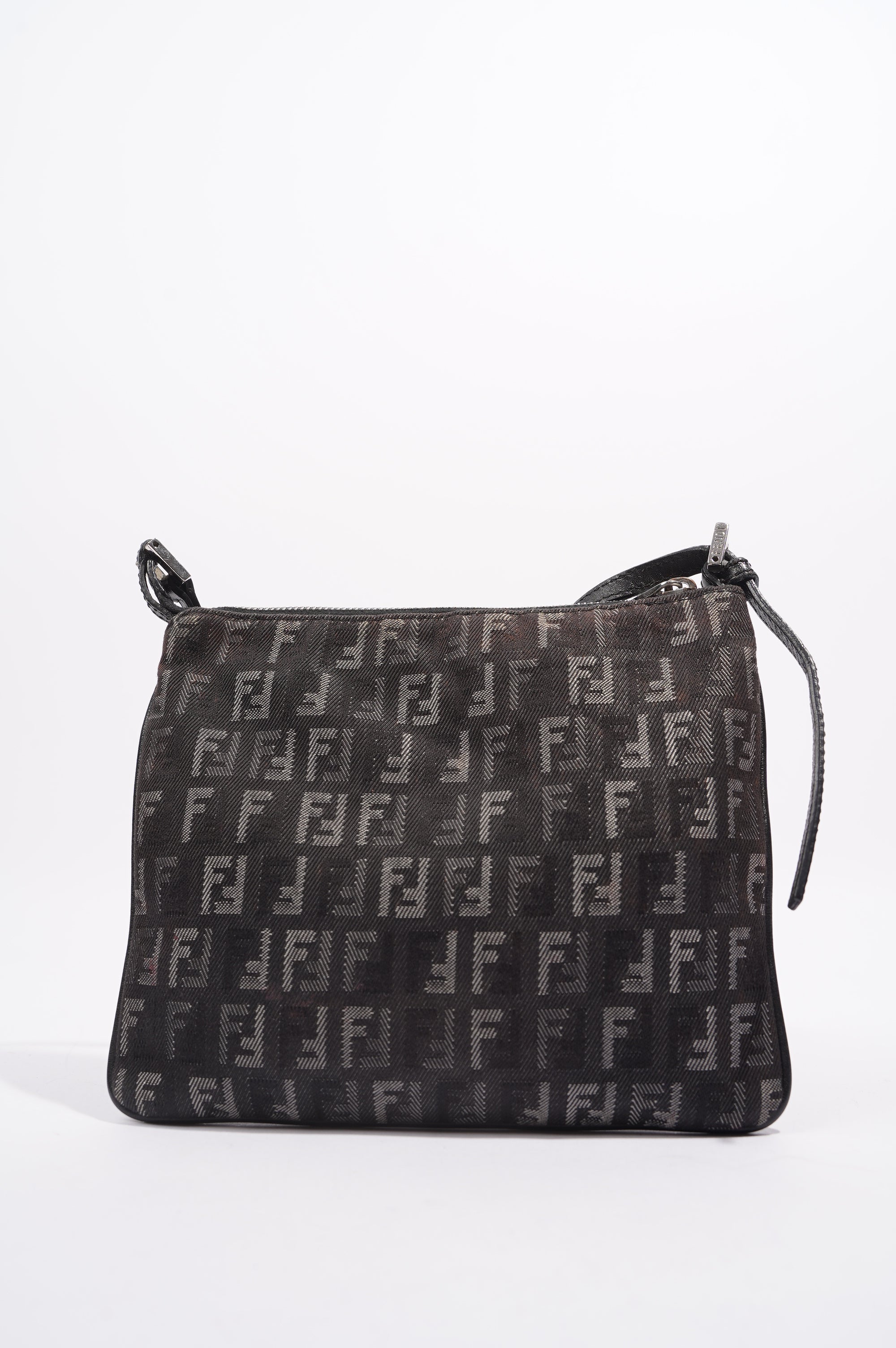 Fendi Womens Zucchino Bag Black Canvas