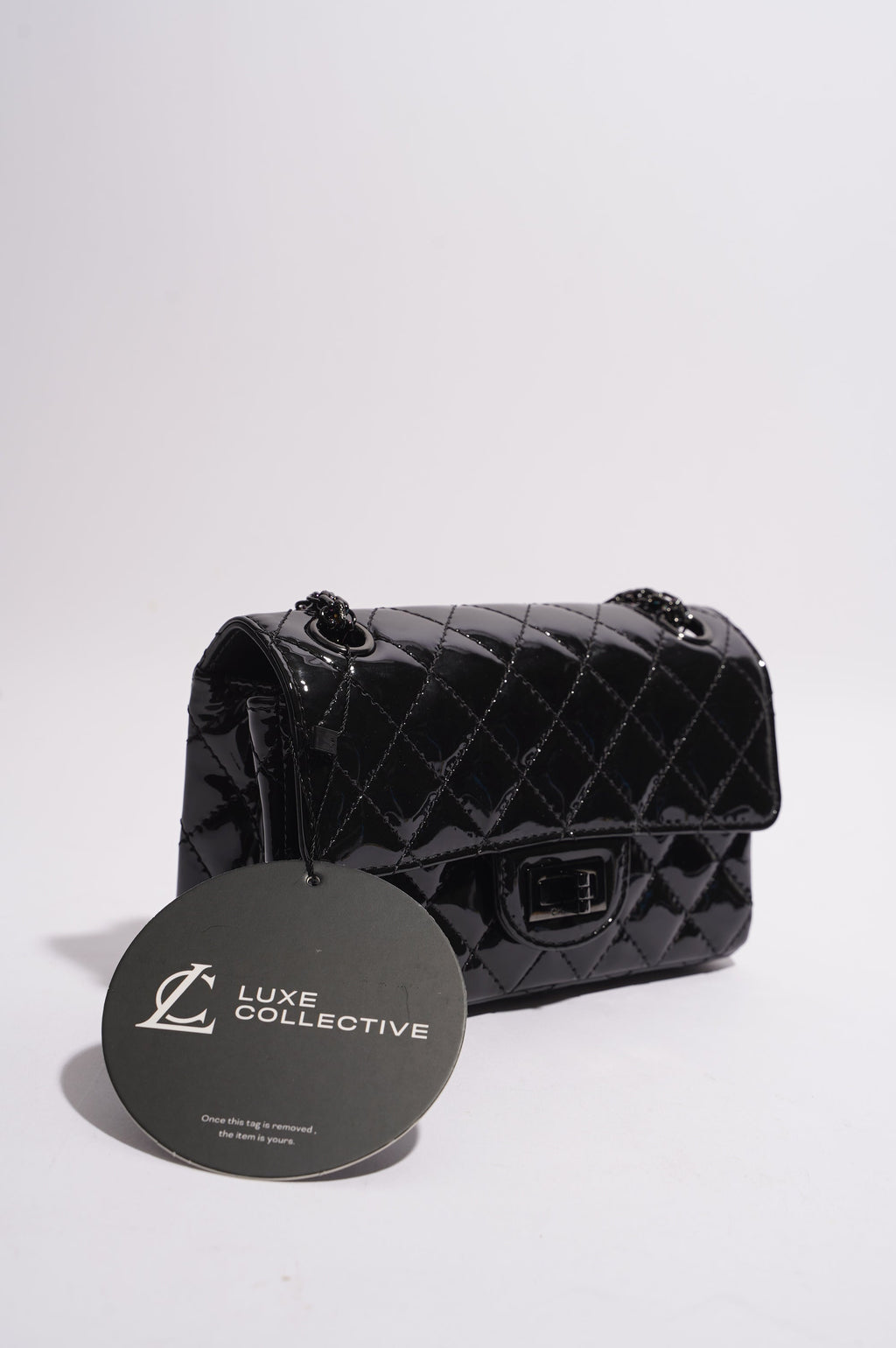 Chanel Womens Reissue 2.55 So Black Patent