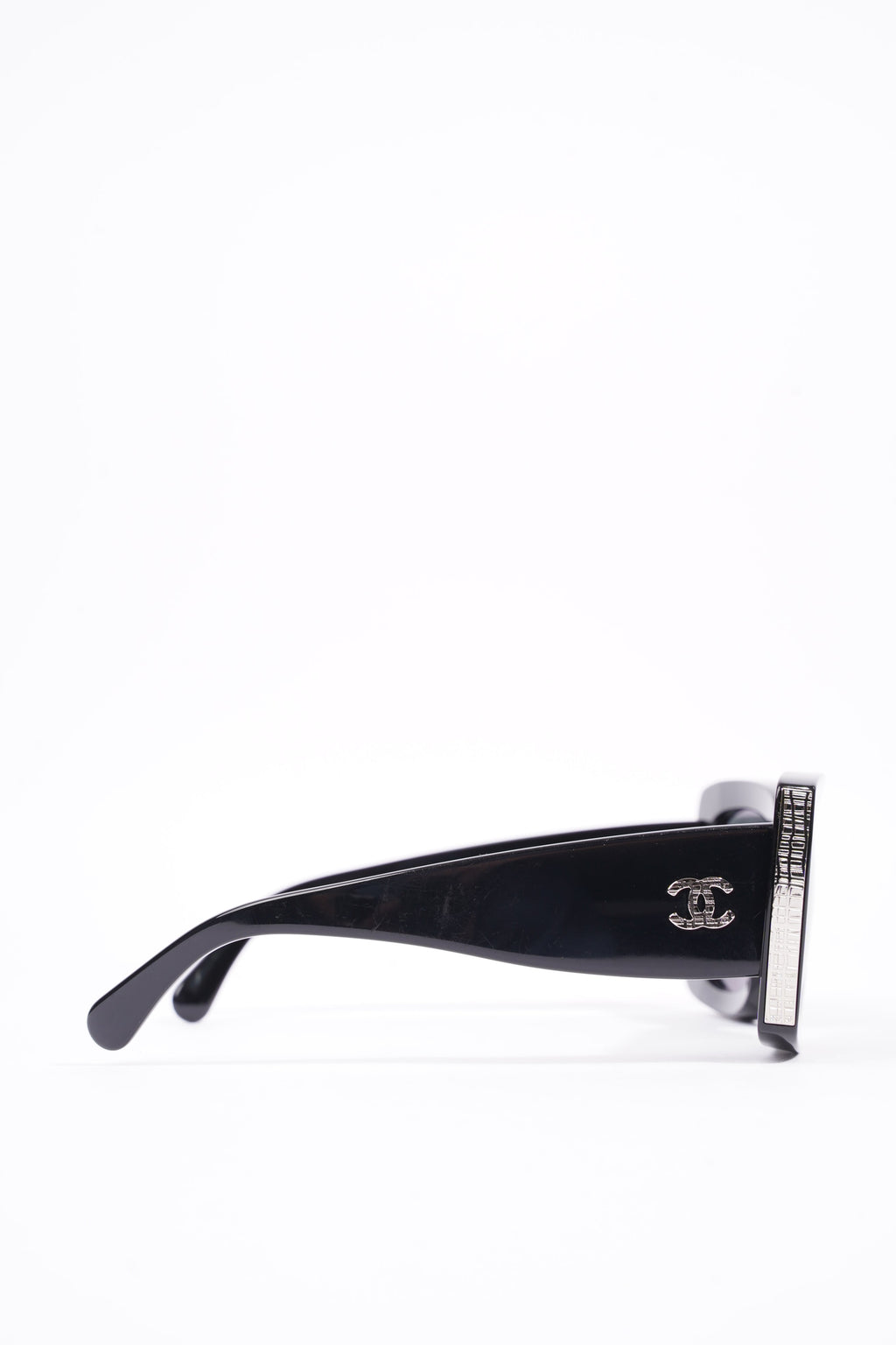 Chanel Womens Square Oversize Sunglasses Black Acetate 140