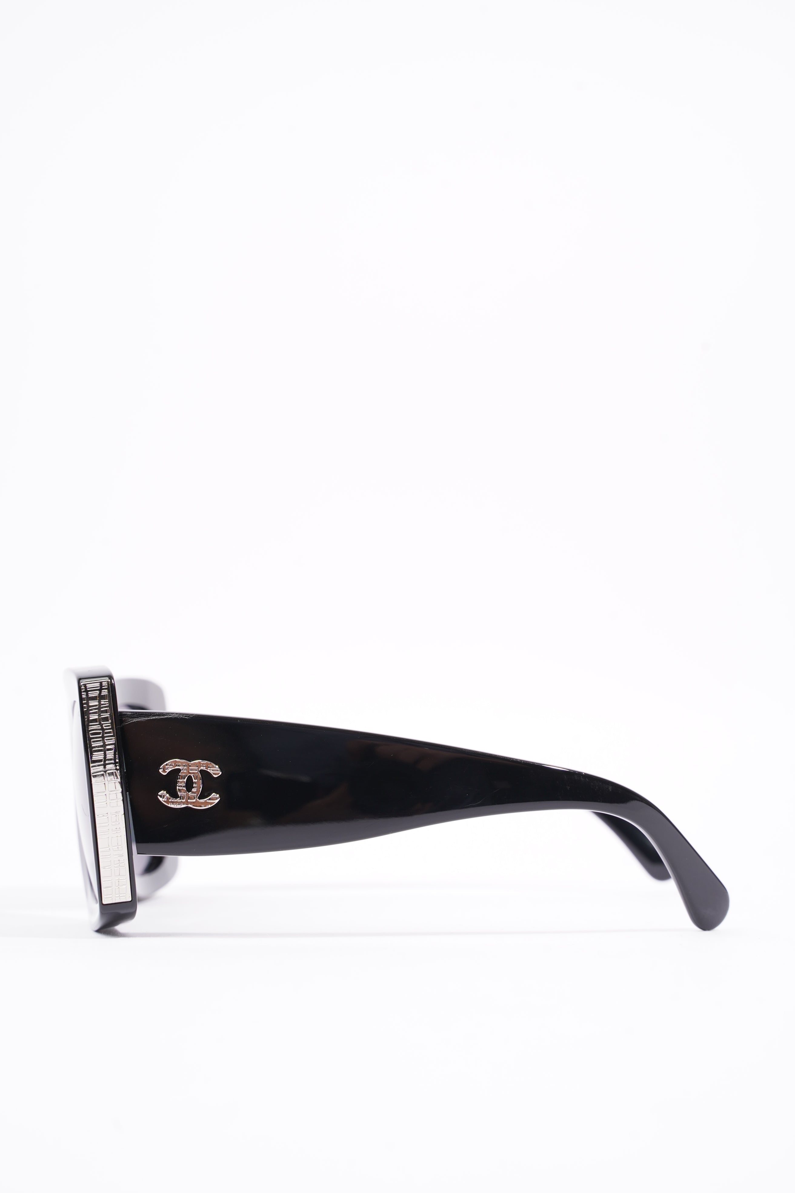 Chanel Womens Square Oversize Sunglasses Black Acetate 140