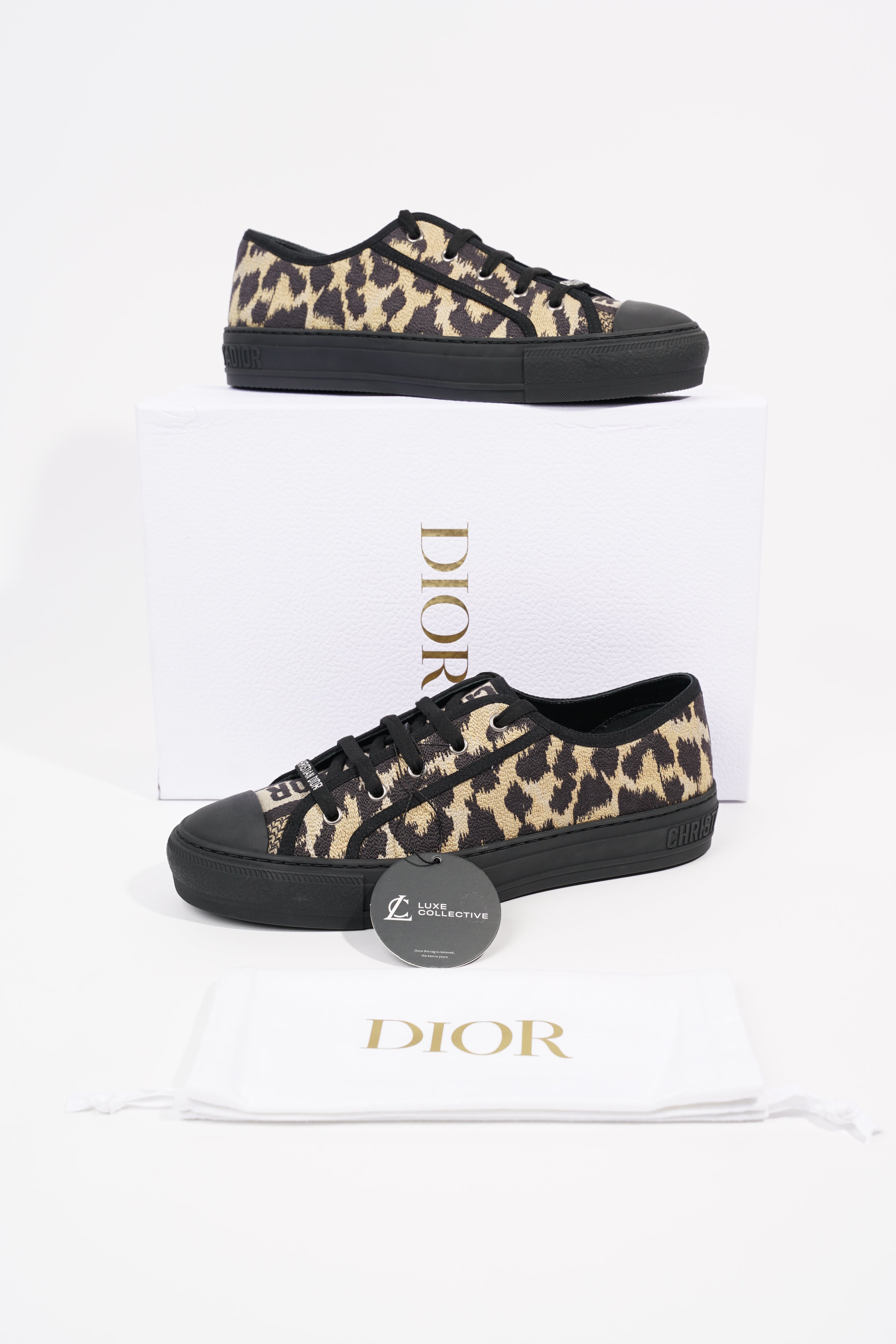Christian Dior Womens Walk'n'Dior Leopard Black EU 40 / UK 7