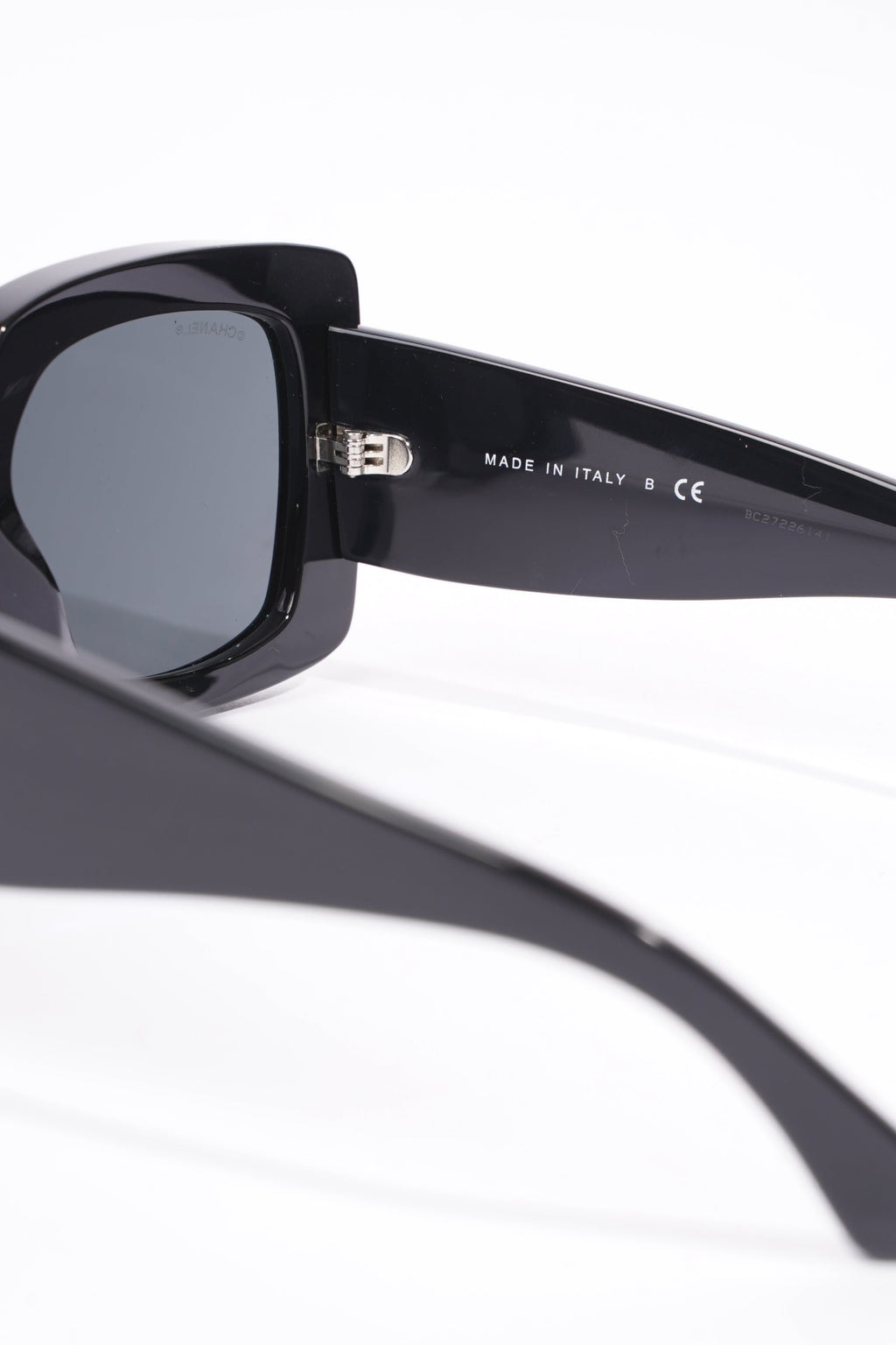 Chanel Womens Square Oversize Sunglasses Black Acetate 140