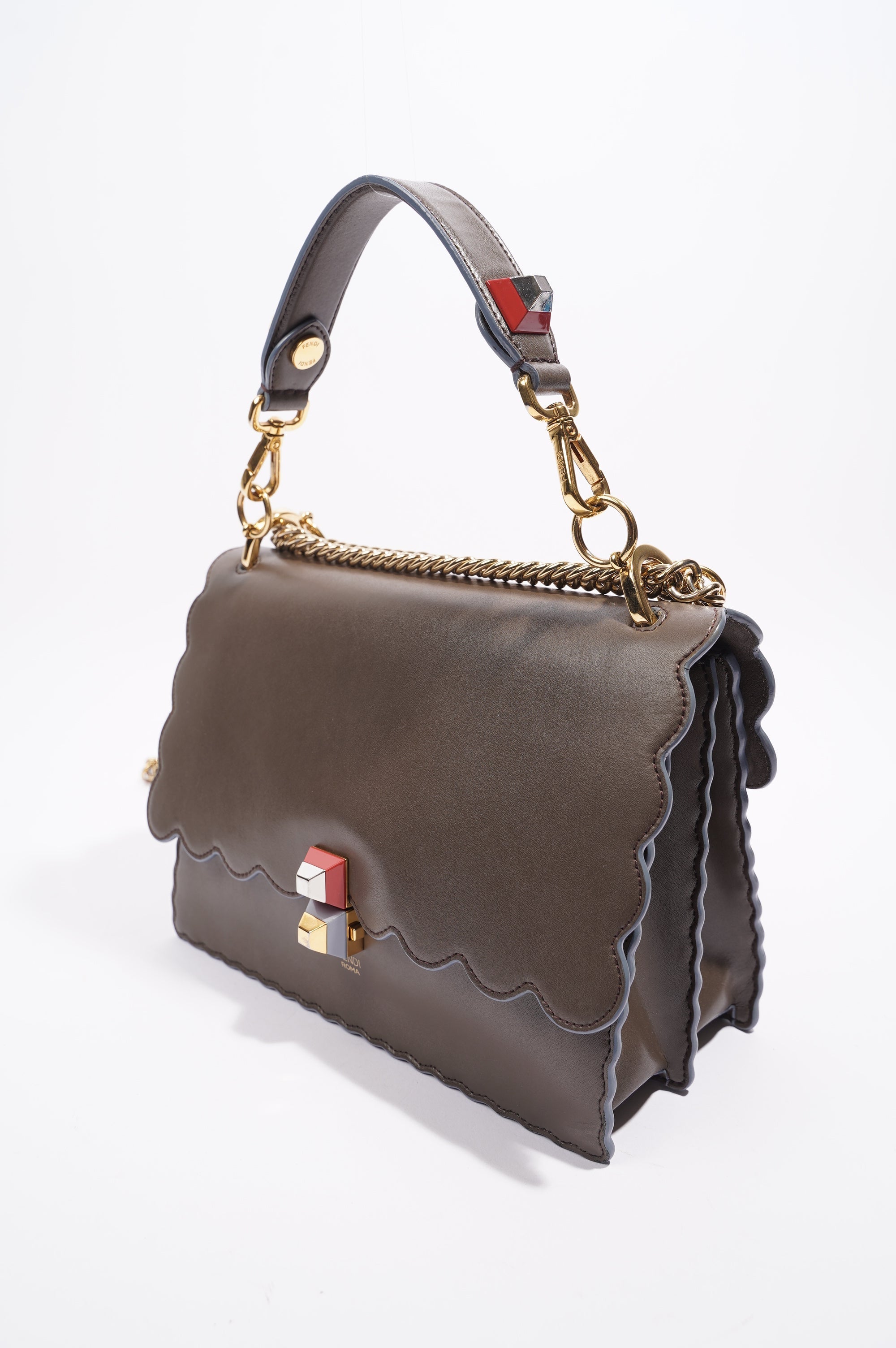 Fendi Fendi Kan Bag Grey Leather Medium