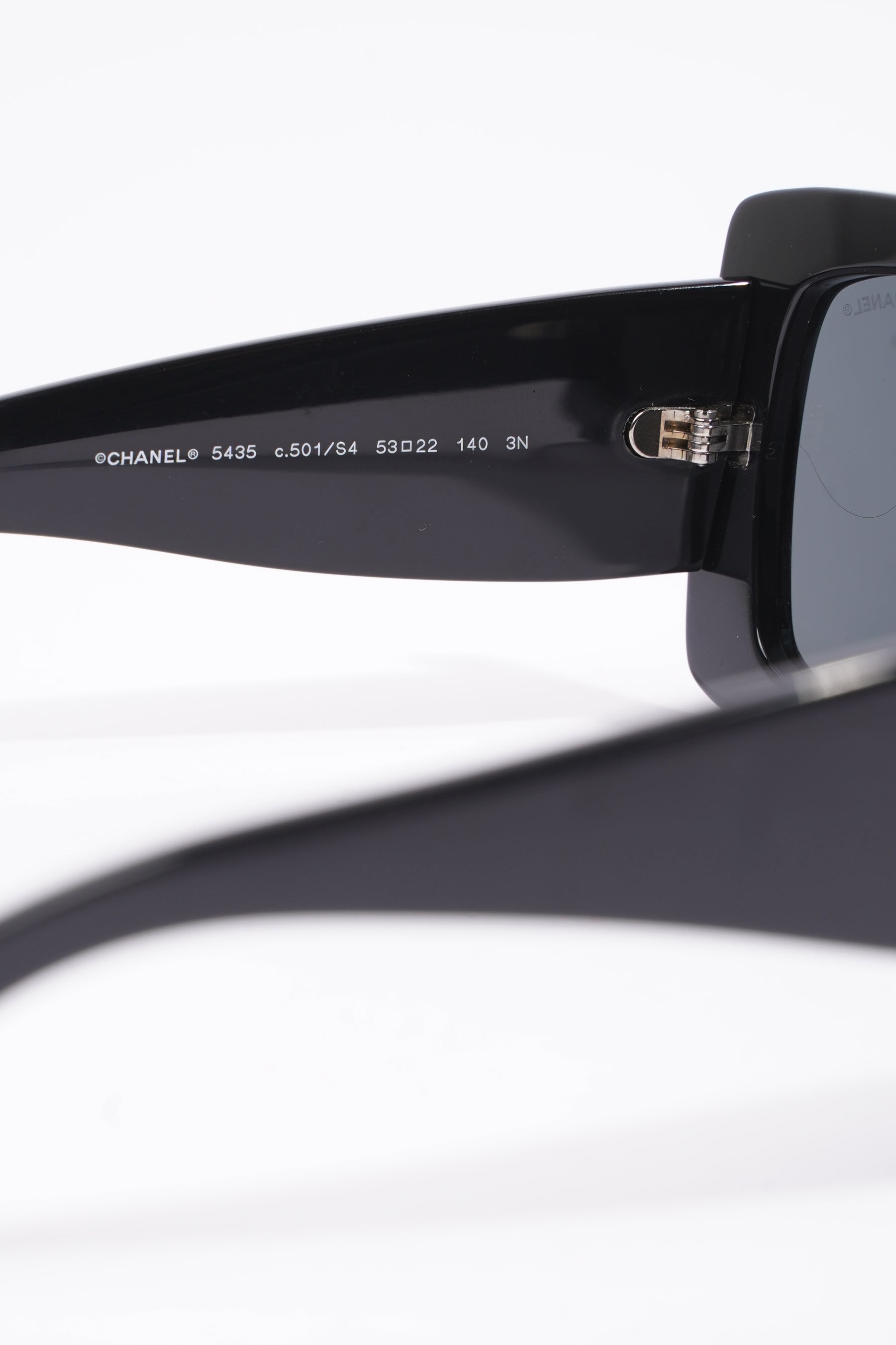 Chanel Womens Square Oversize Sunglasses Black Acetate 140