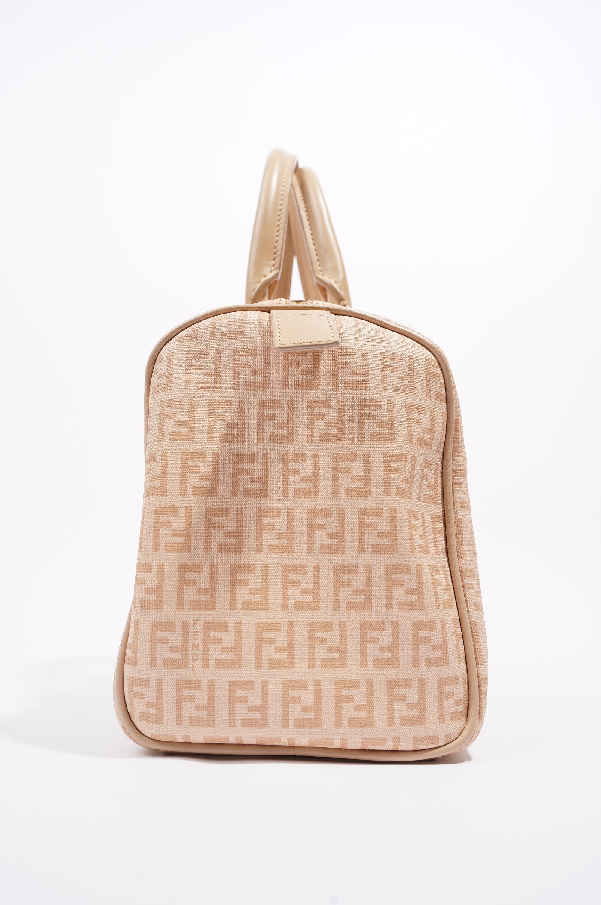 Fendi Womens Forever Bauletto Boston Bag Beige