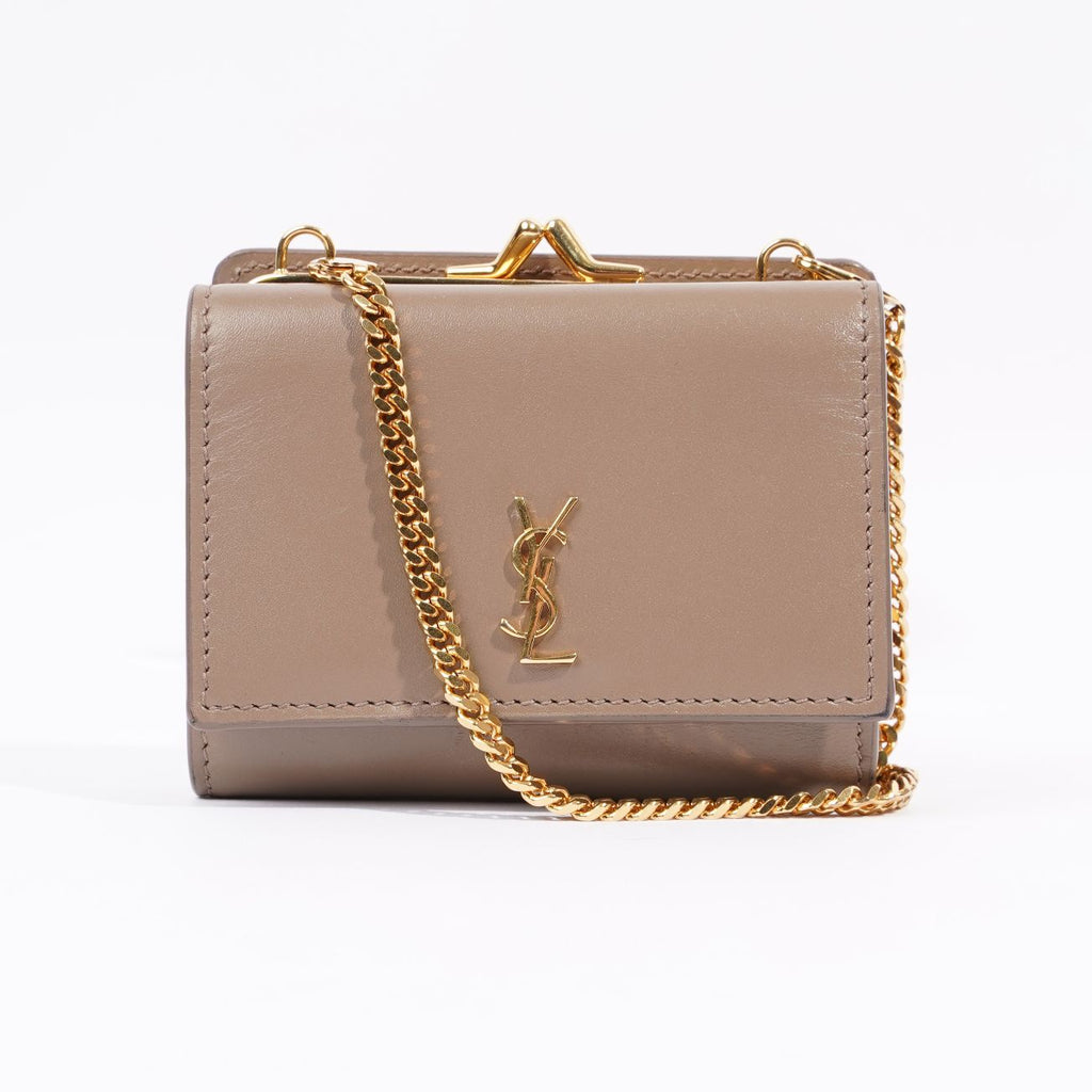 Saint Laurent Crossbody Purse Grey Leather