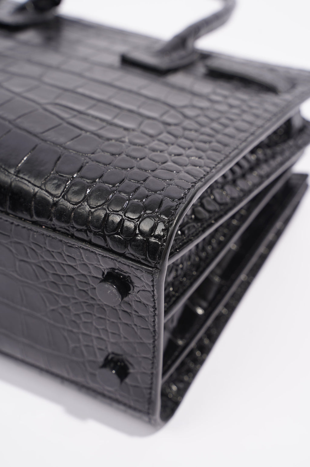 Saint Laurent Womens Sac De Jour Black Croc Baby