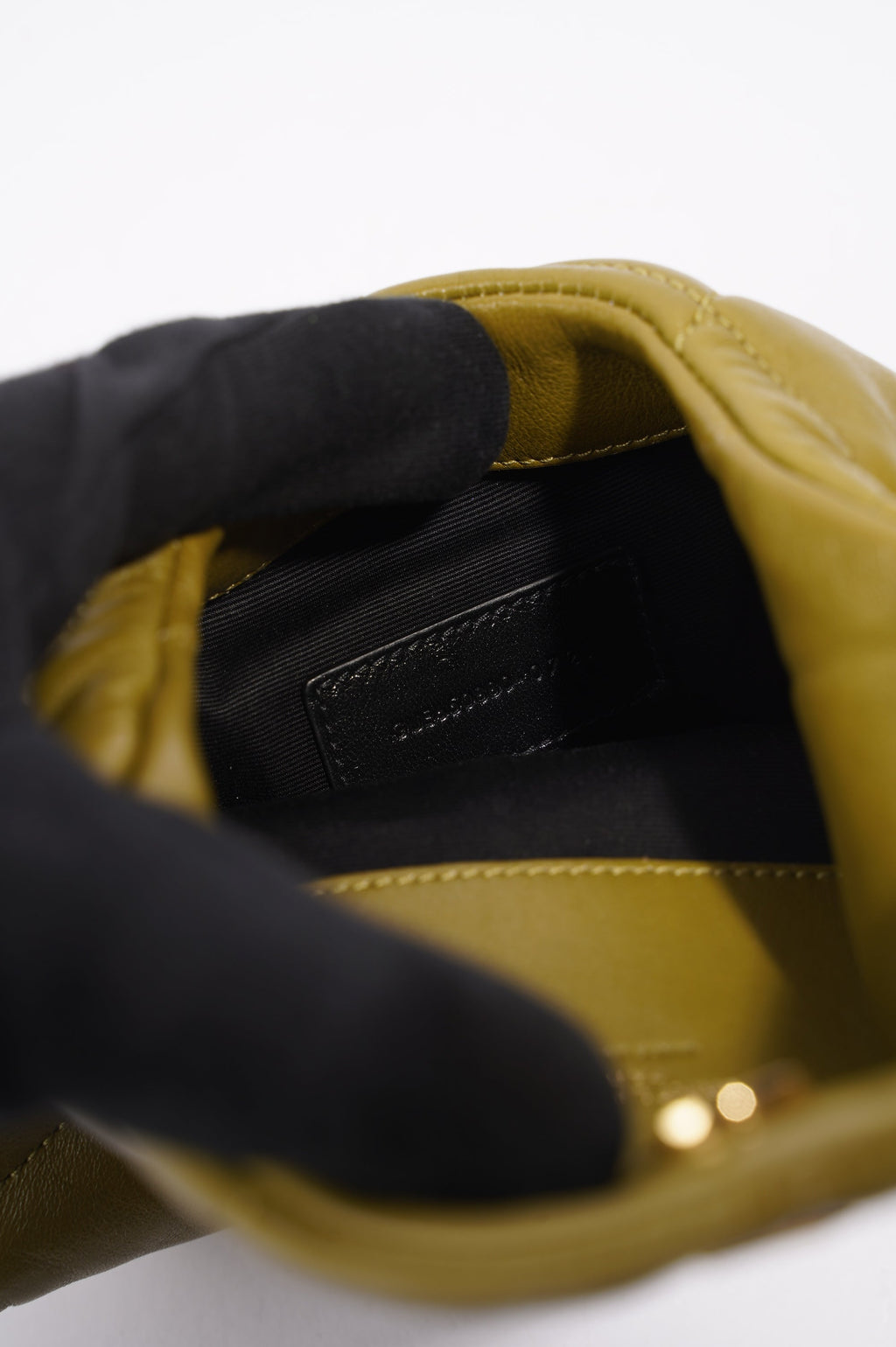 Saint Laurent Womens Puffer Pouch Olive