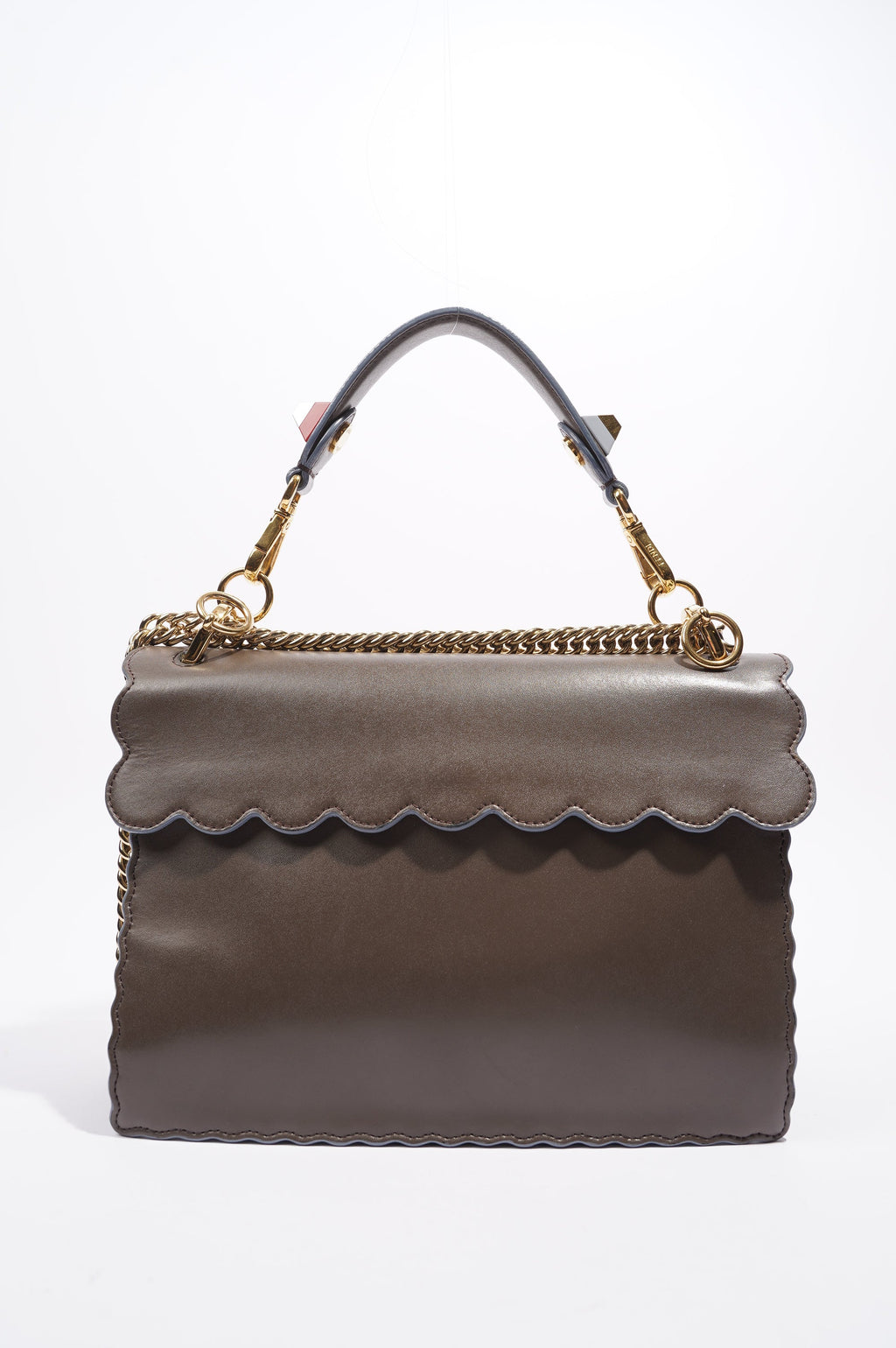 Fendi Fendi Kan Bag Grey Leather Medium